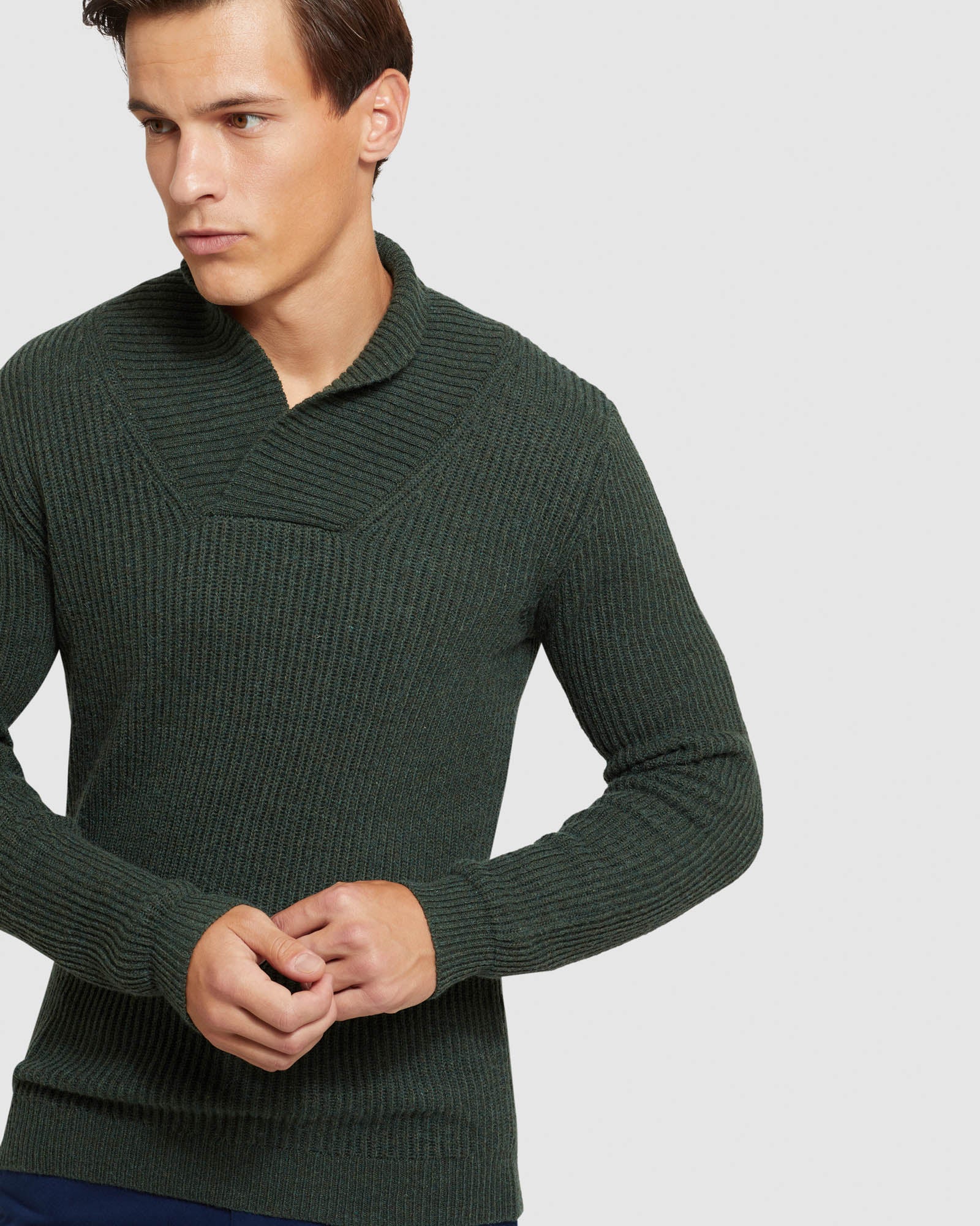 HARVEY SHAWL NECK KNIT