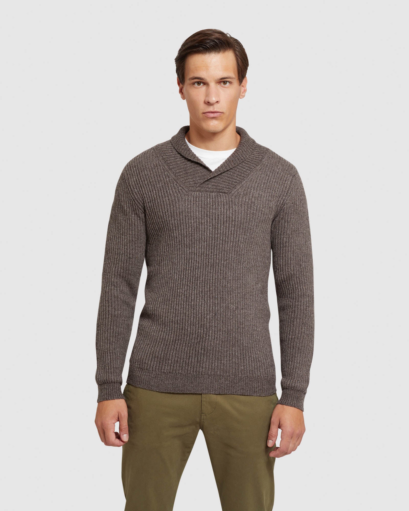 HARVEY SHAWL NECK KNIT