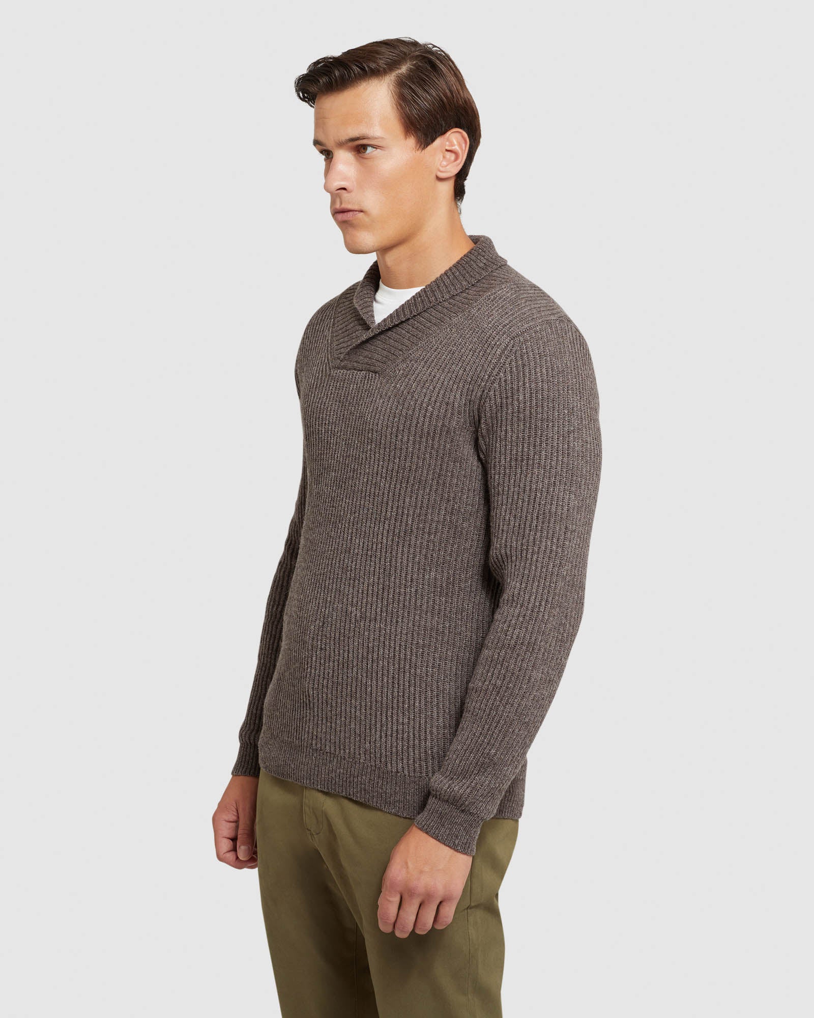 HARVEY SHAWL NECK KNIT