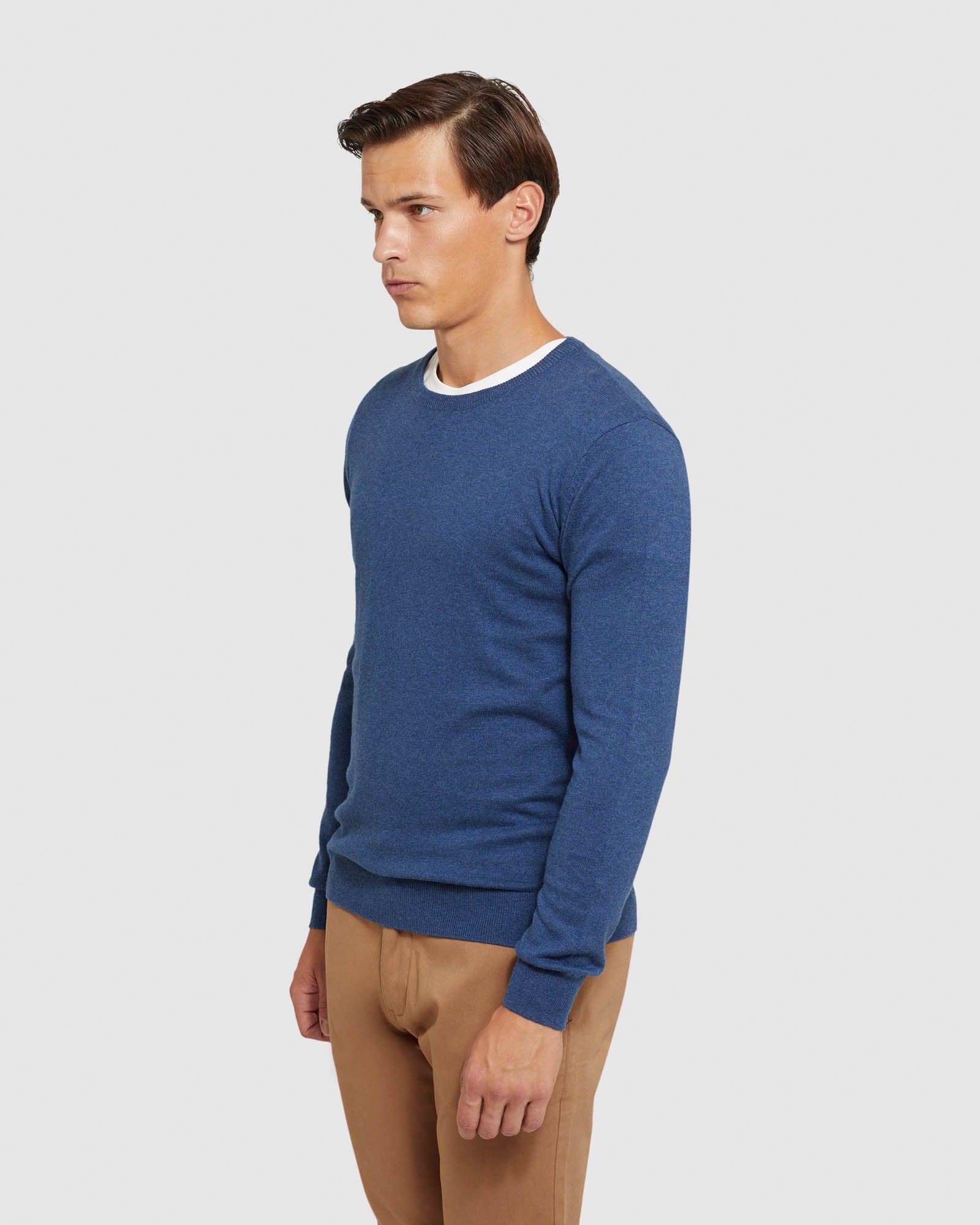 CREW NECK COTTON CASHMERE PULLOVER