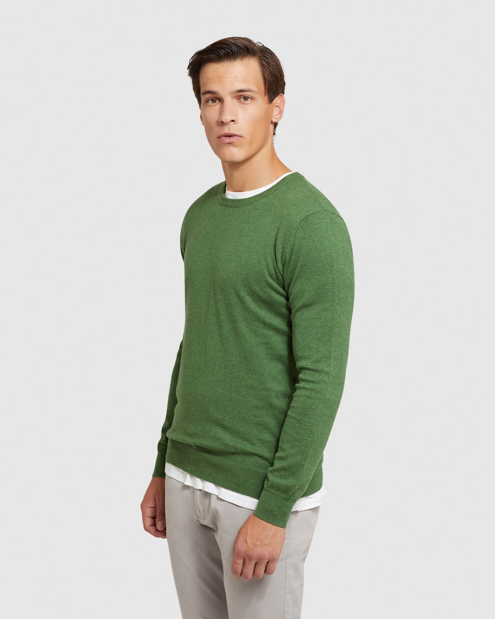 CREW NECK COTTON CASHMERE PULLOVER