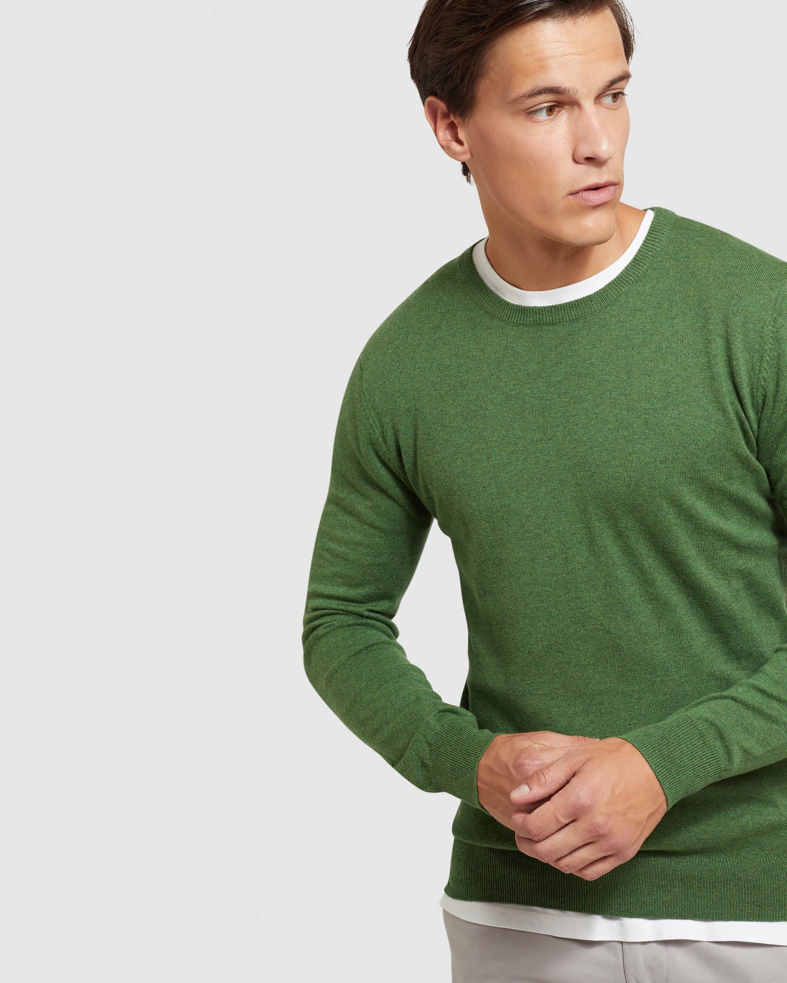 CREW NECK COTTON CASHMERE PULLOVER