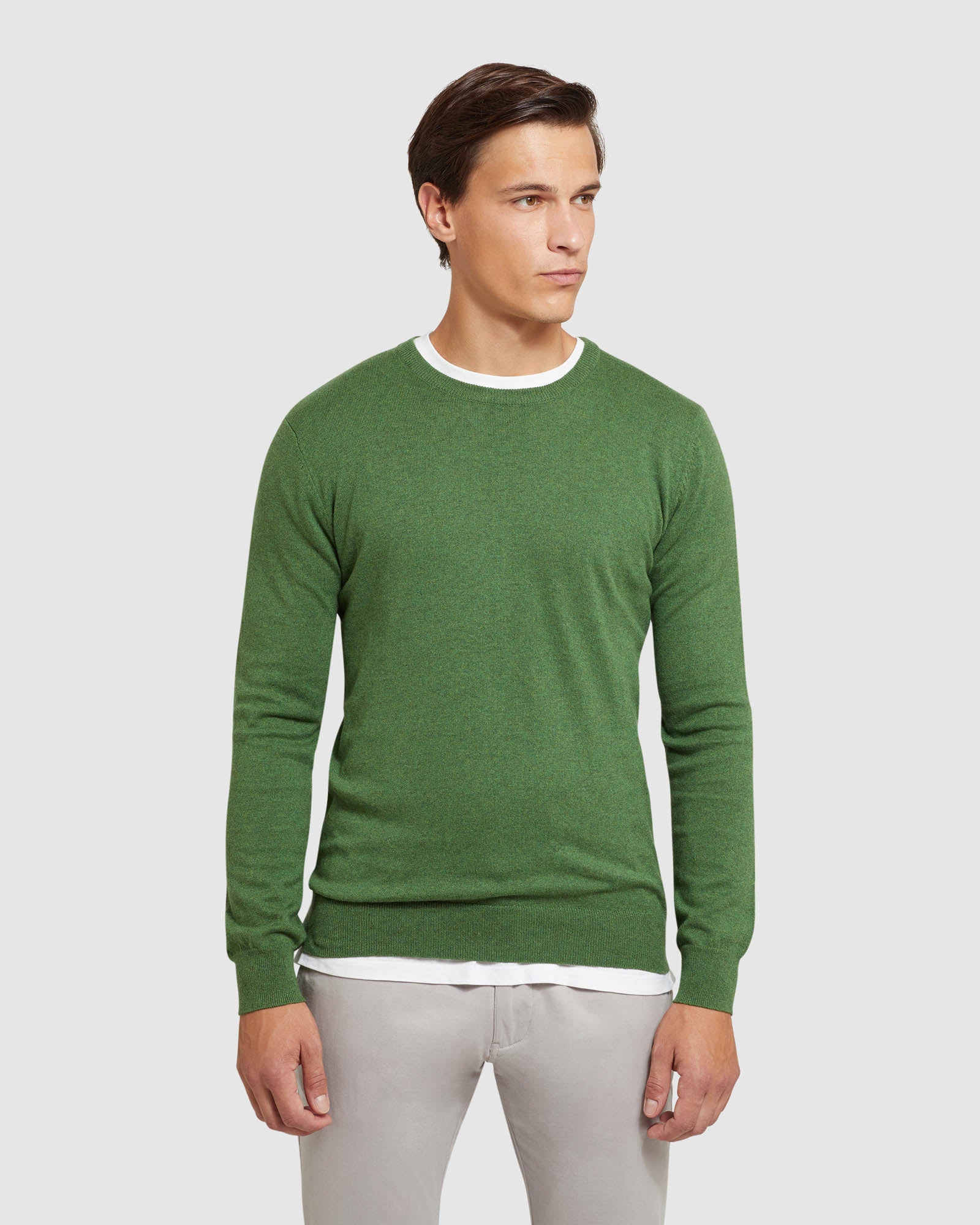 CREW NECK COTTON CASHMERE PULLOVER