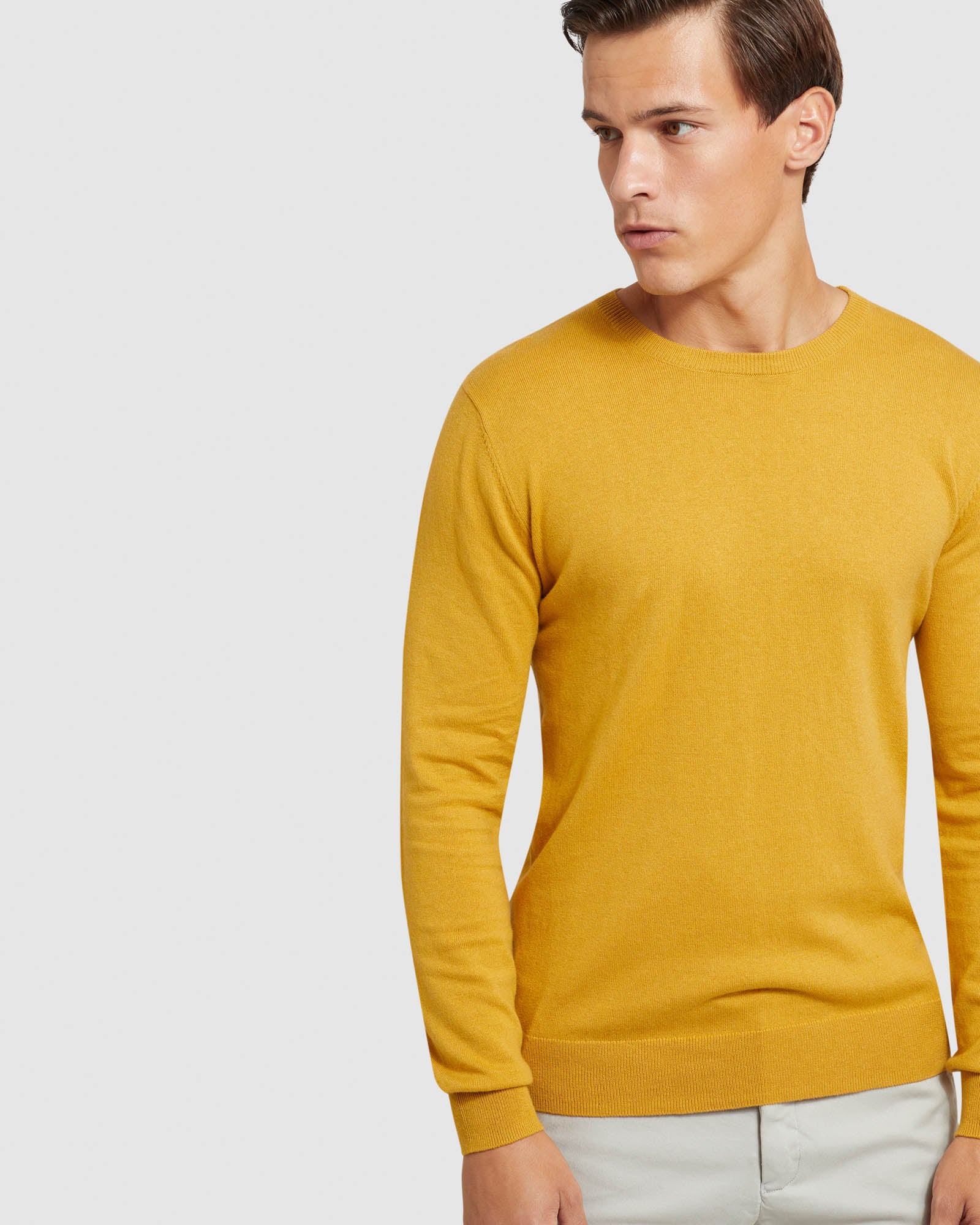 CREW NECK COTTON CASHMERE PULLOVER