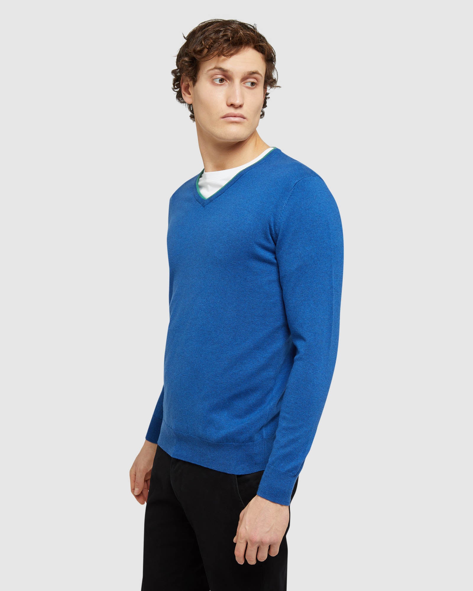 PERRY TIPPING V-NECK PULLOVER