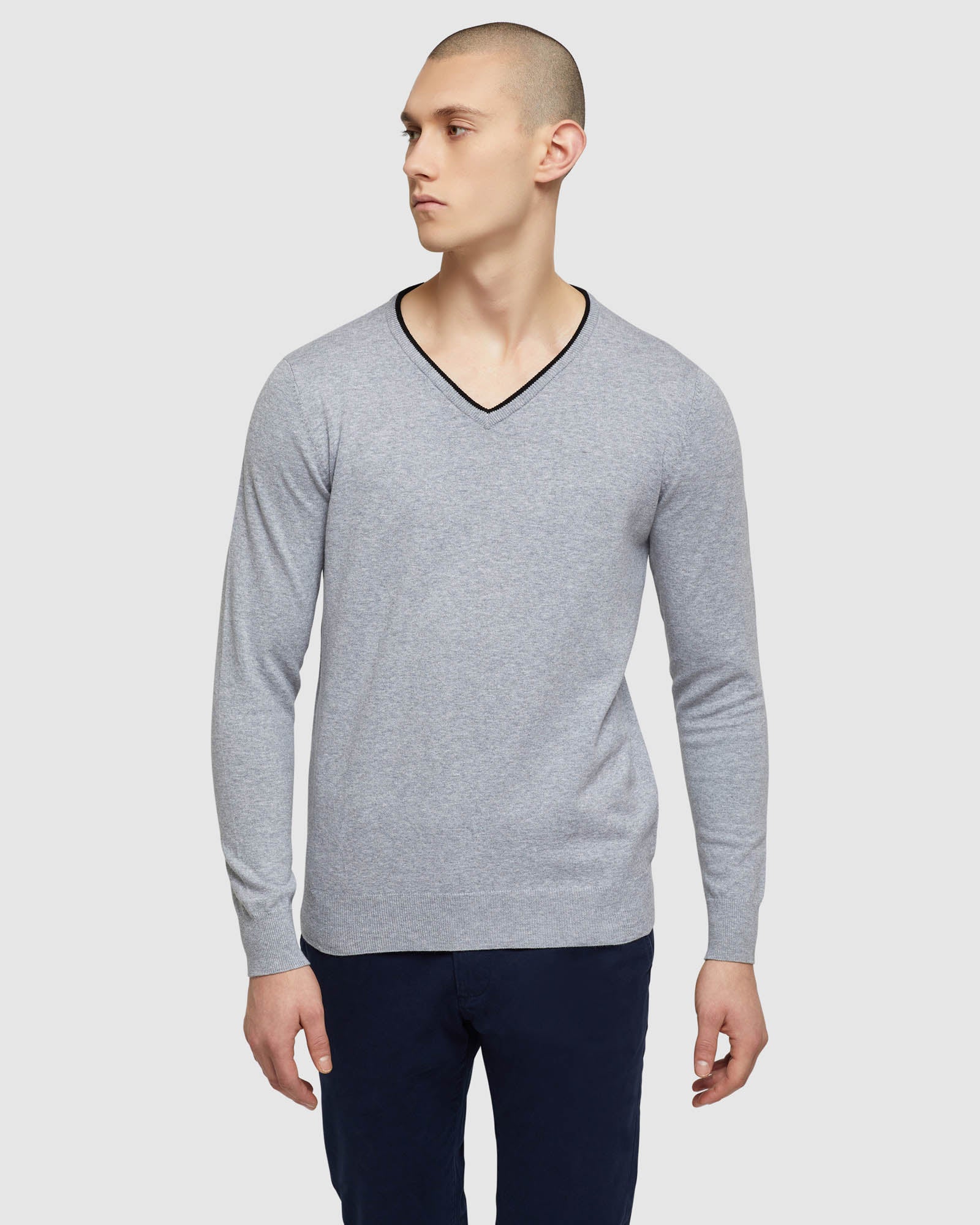 PERRY TIPPING V-NECK PULLOVER