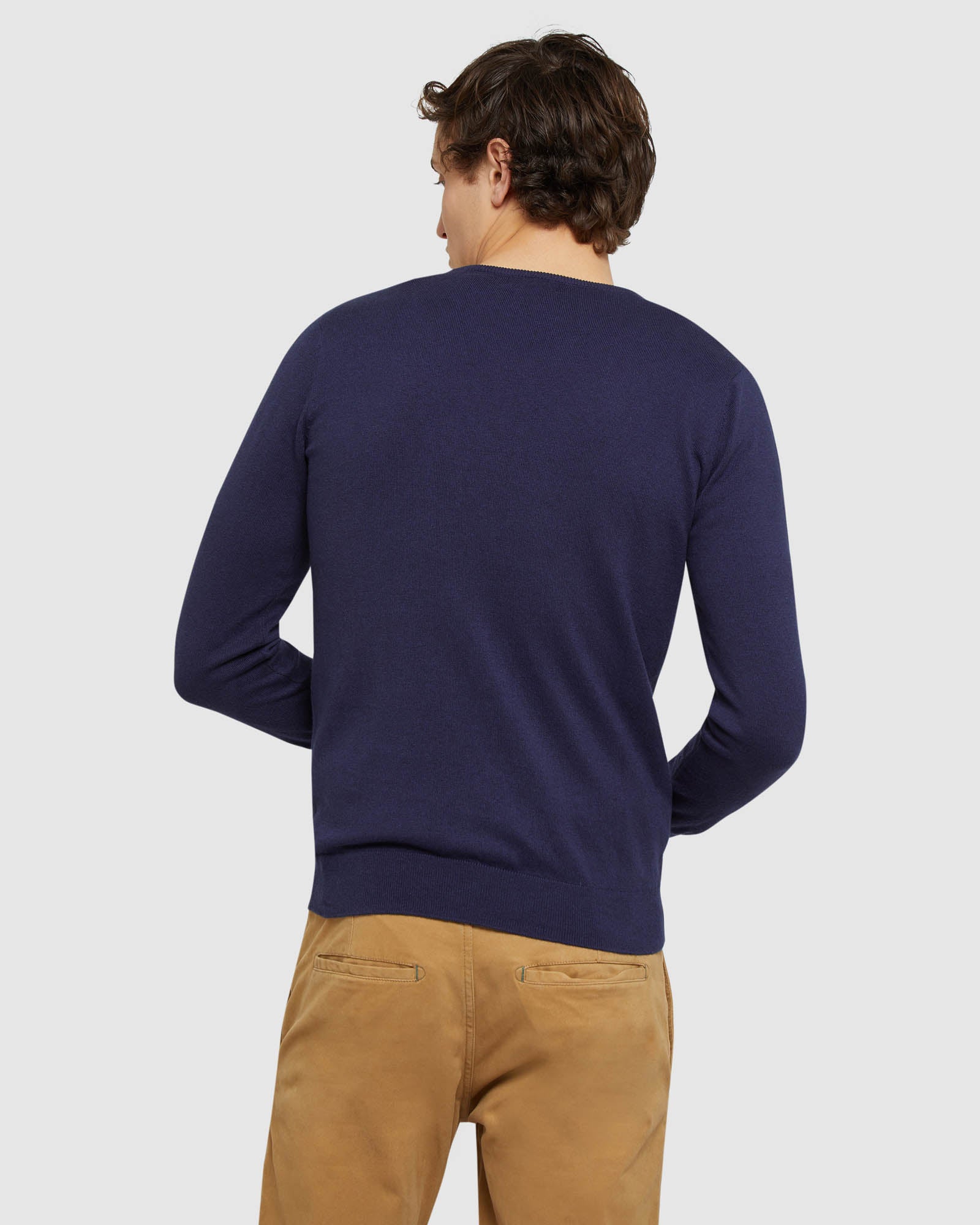 COTTON CASHMERE V-NECK PULLOVER