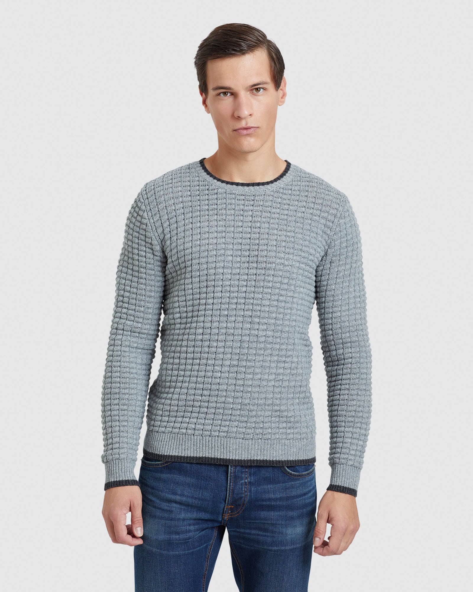 TOMMY WAFFLE CREW NECK KNIT