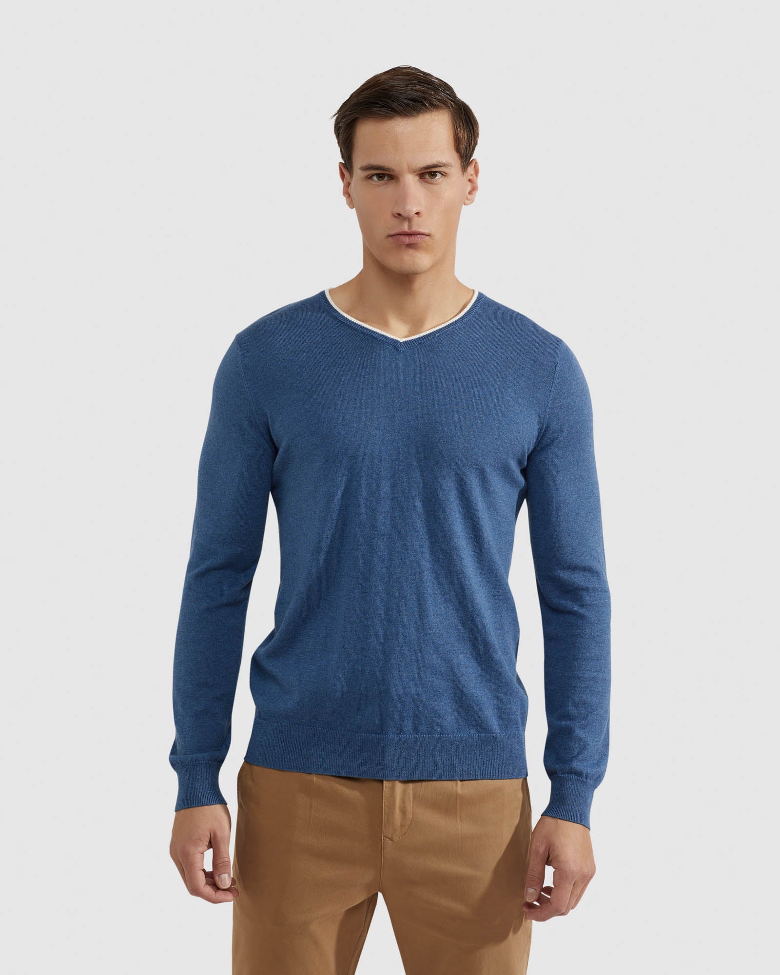 LENNY V NECK CASHMERE BLEND PULLOVR