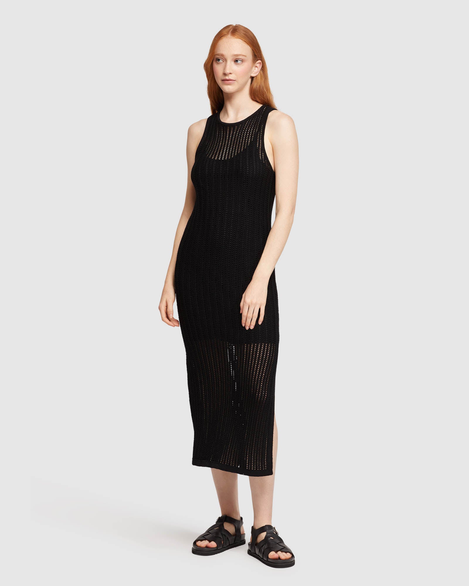 KATHERINE KNIT DRESS WITH SLIP