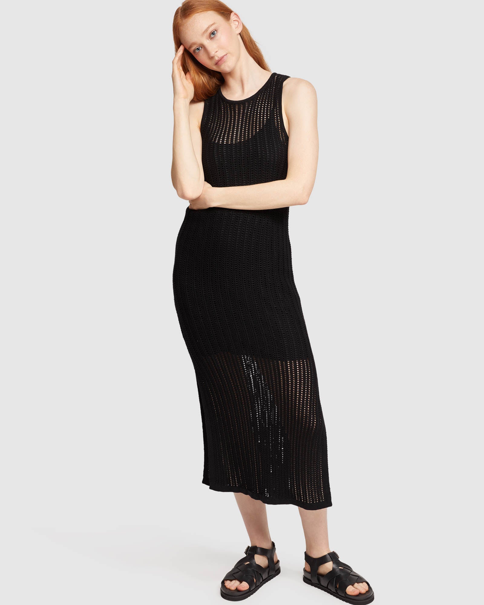 KATHERINE KNIT DRESS WITH SLIP