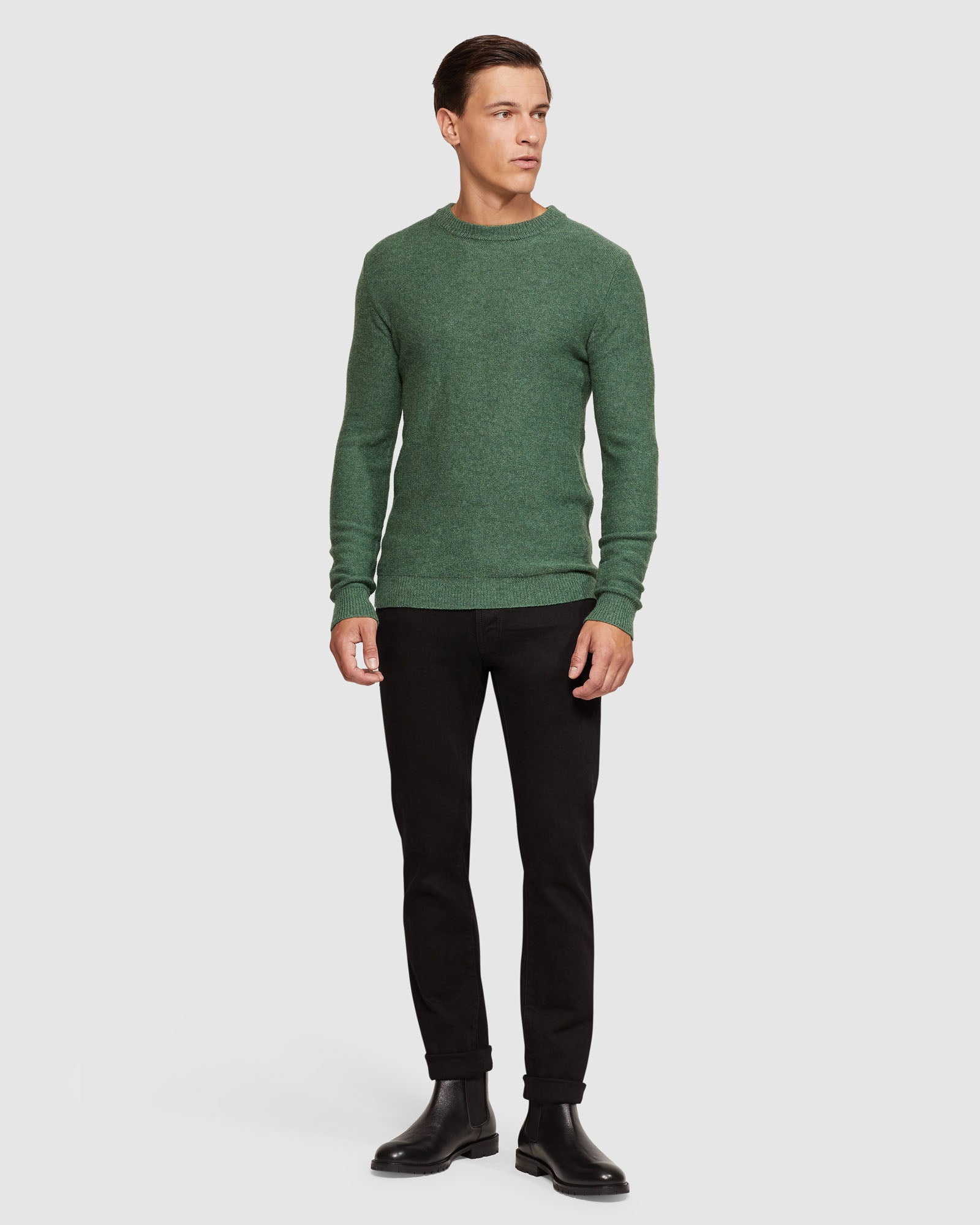 LEON CREW NECK WOOL RICH PULLOVER