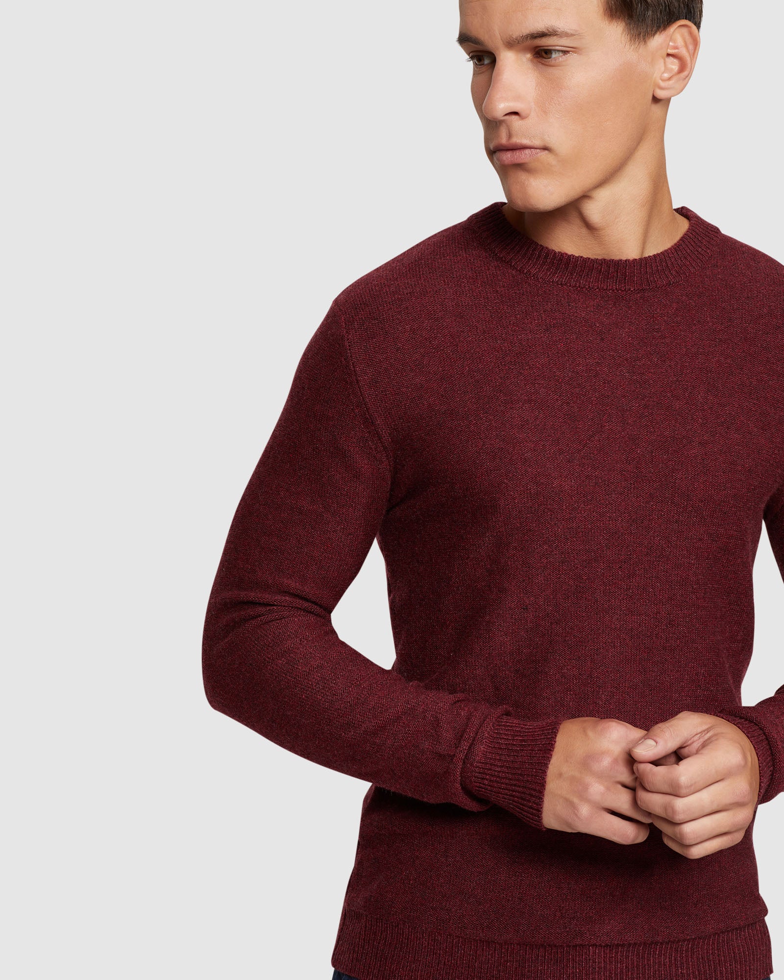 LEON CREW NECK WOOL RICH PULLOVER