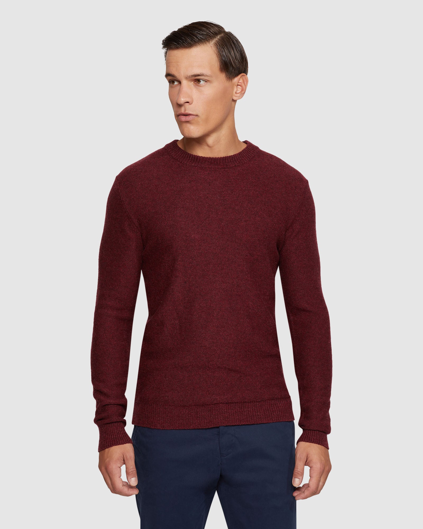 LEON CREW NECK WOOL RICH PULLOVER