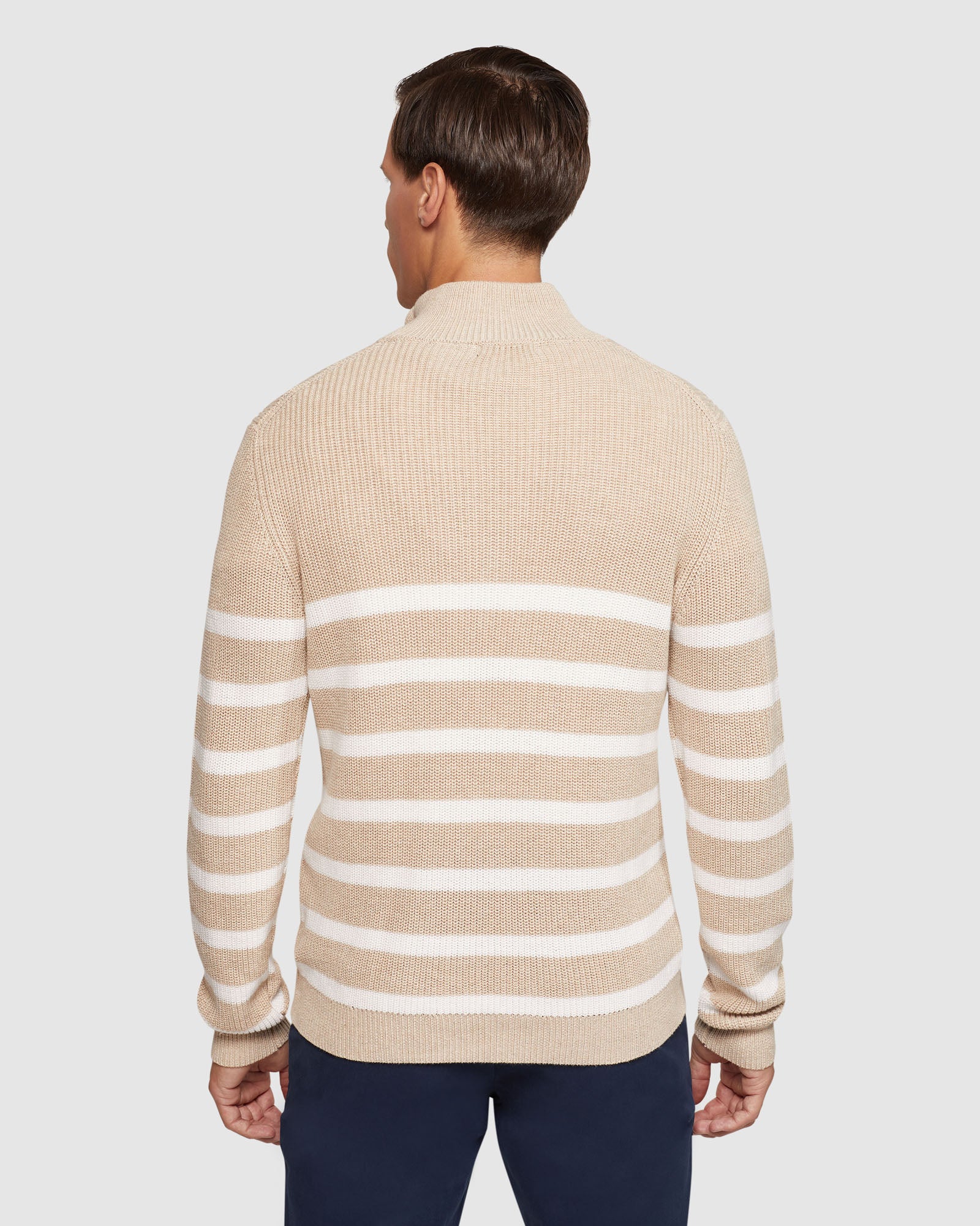 JACK KNITTED STRIPE ZIP UP SWEATER