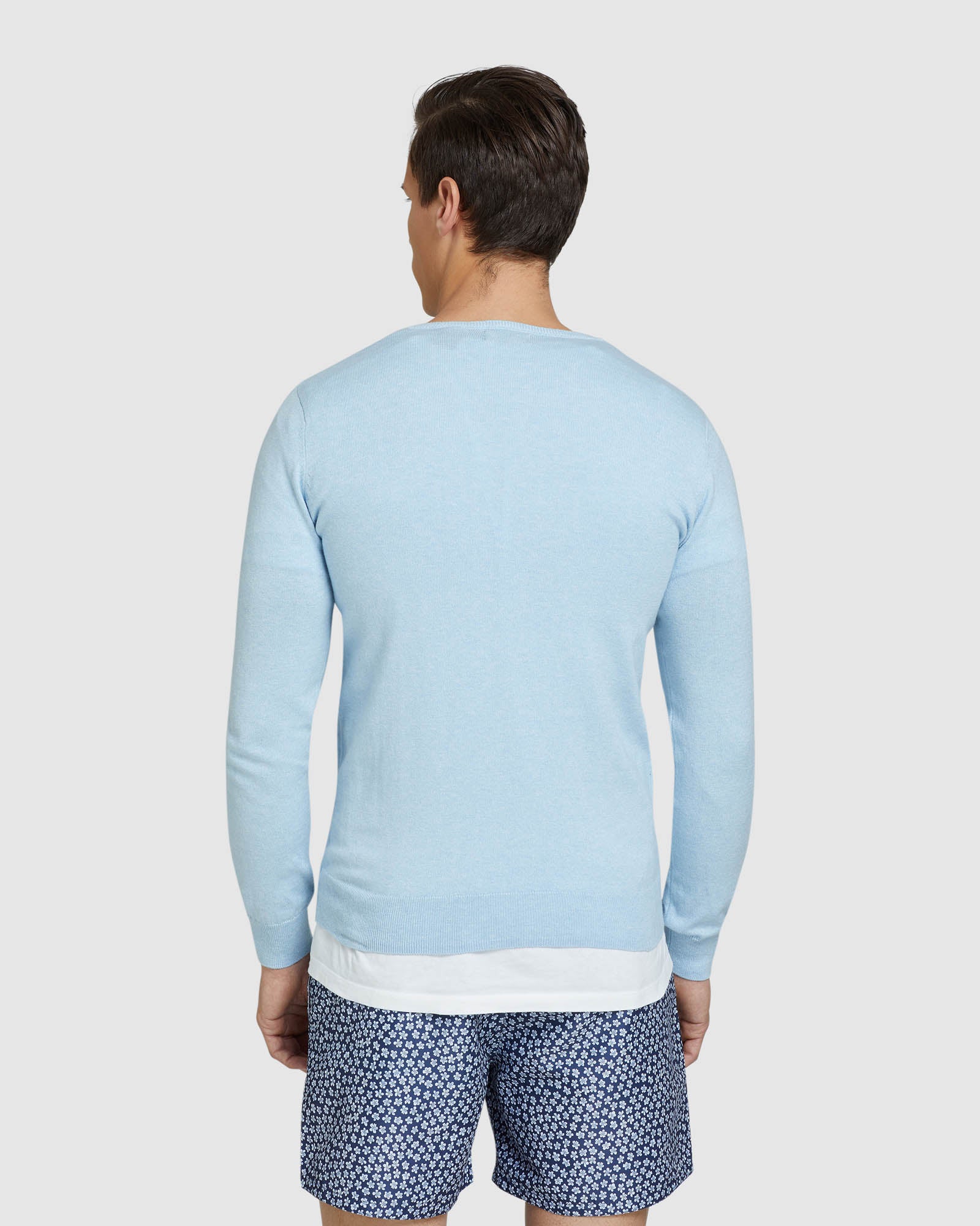 COTTON CASHMERE V-NECK PULLOVER