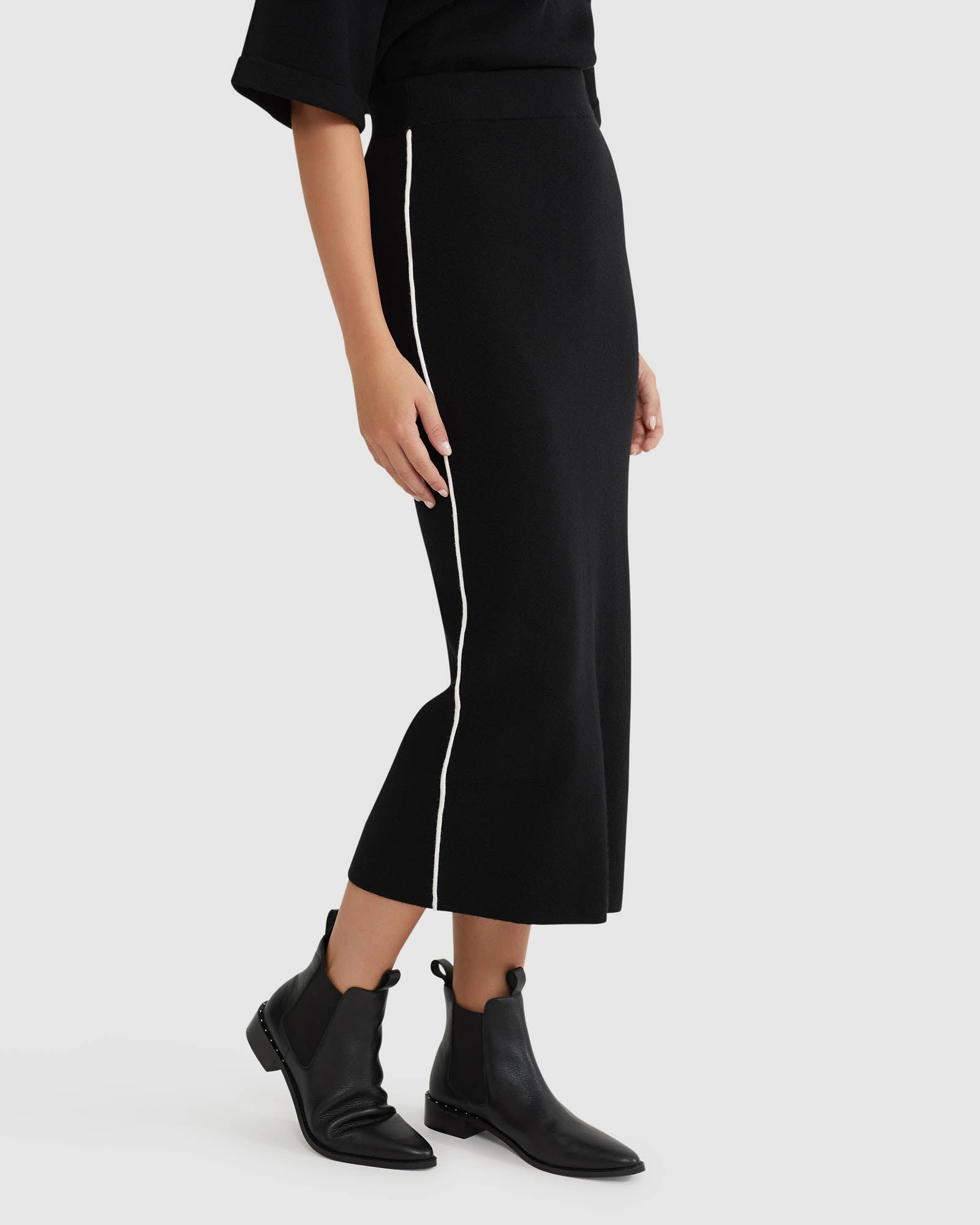 BIRDIE TRIM MIDI SKIRT