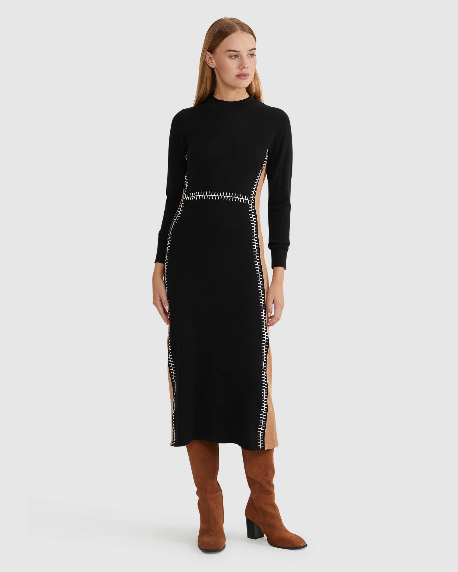 ELLEN KNIT DRESS WITH STITCH