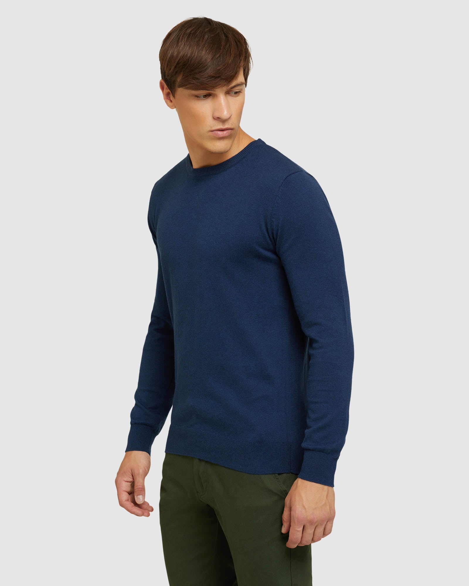 CREW NECK COTTON CASHMERE PULLOVER