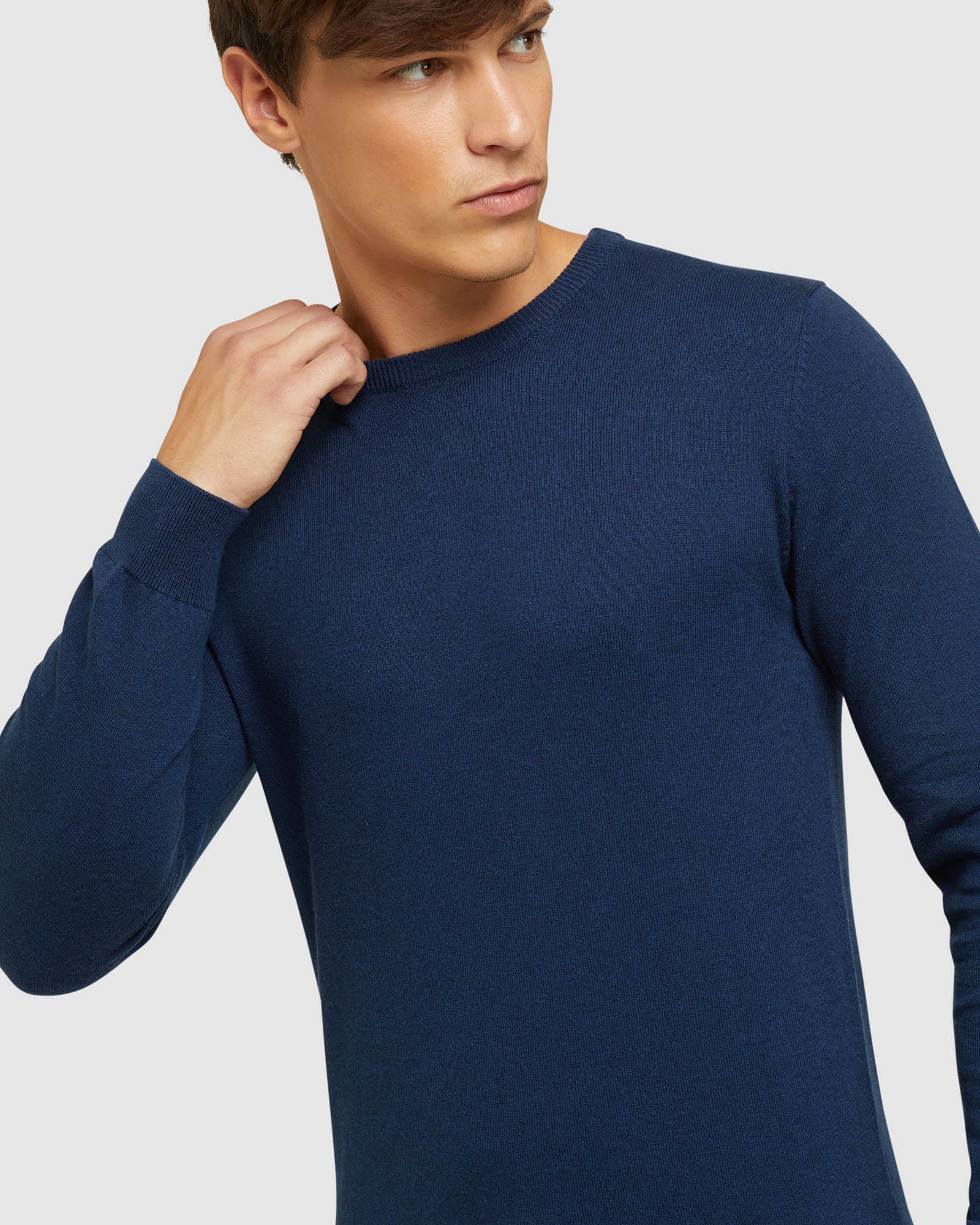 CREW NECK COTTON CASHMERE PULLOVER