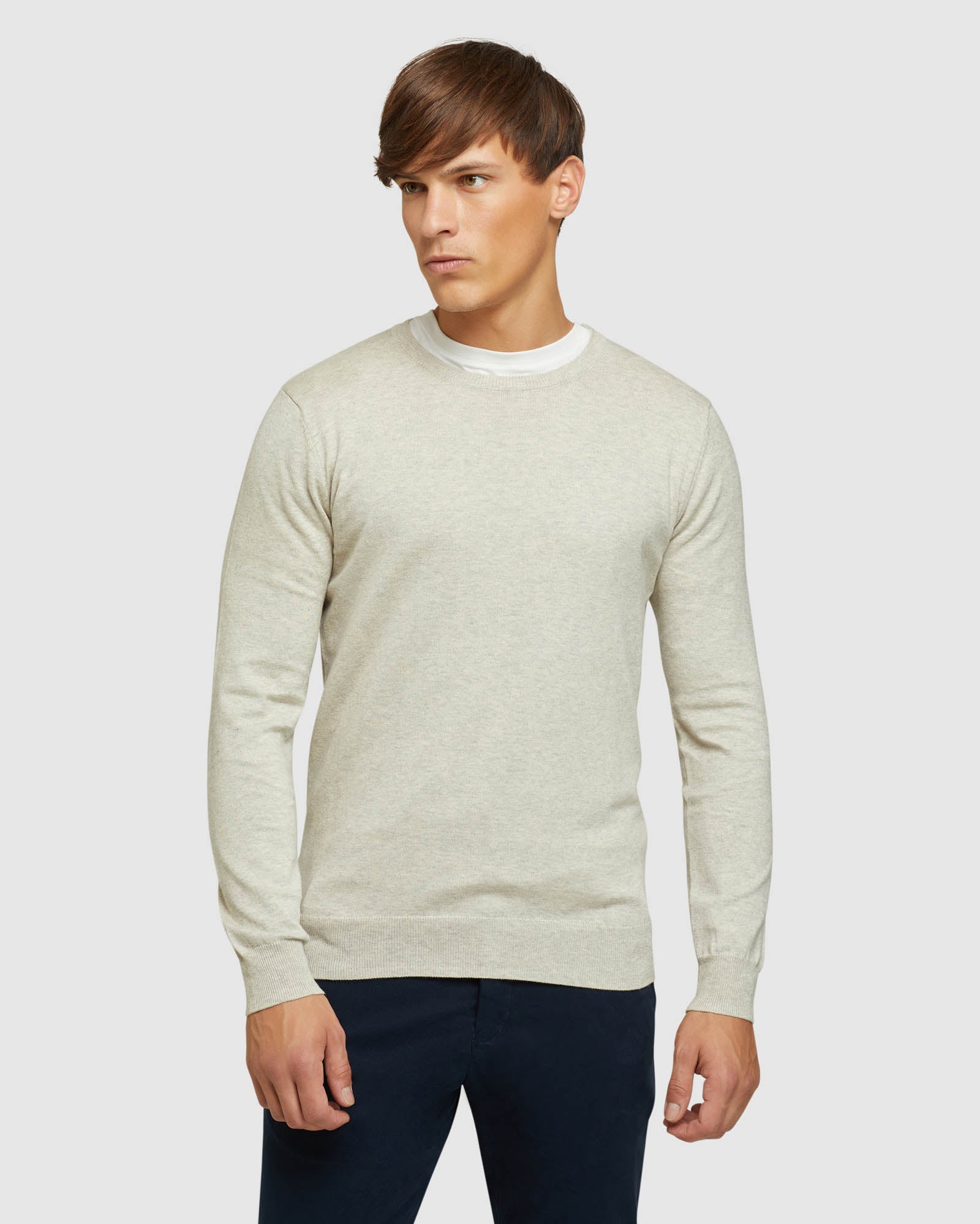 CREW NECK COTTON CASHMERE PULLOVER