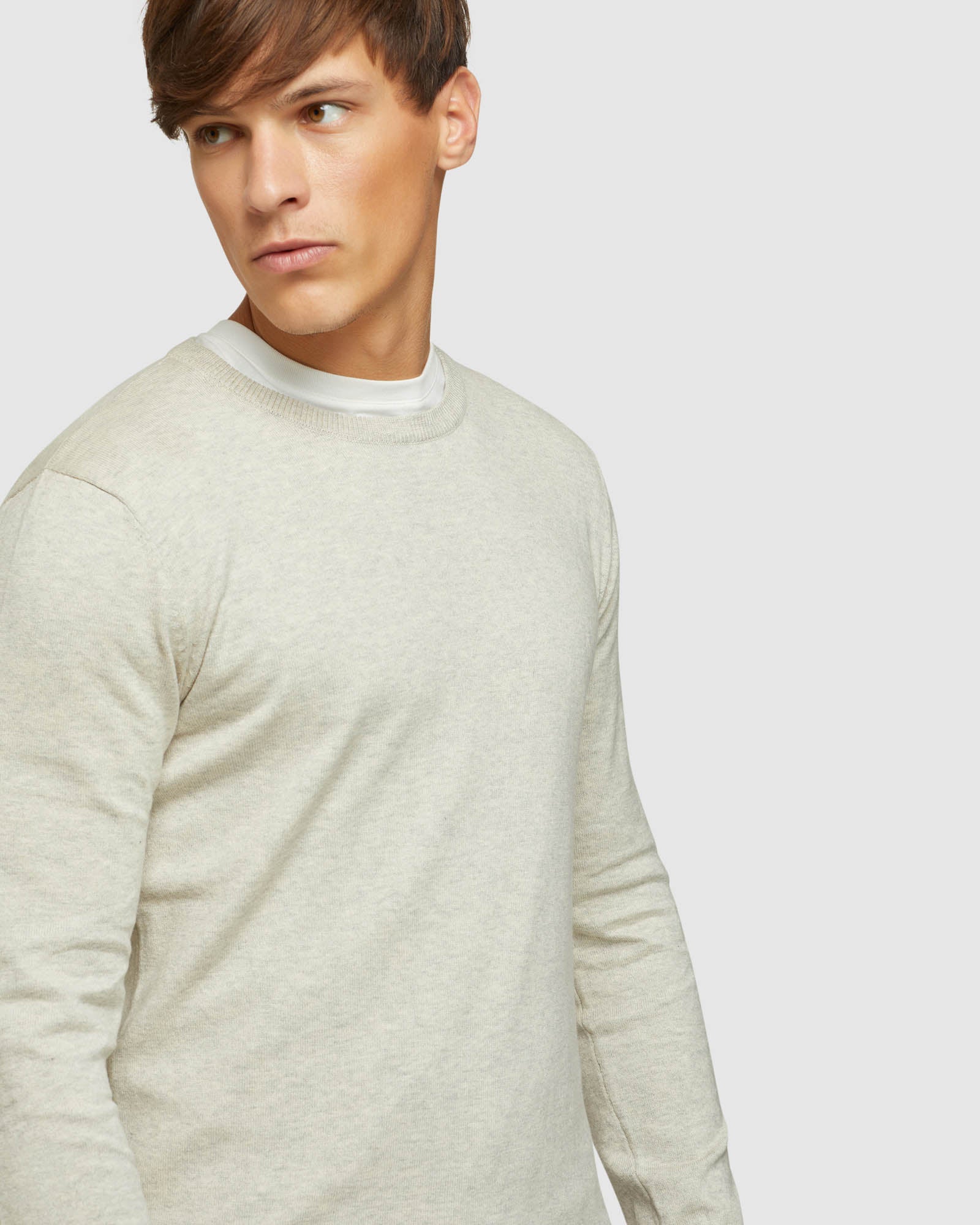 CREW NECK COTTON CASHMERE PULLOVER