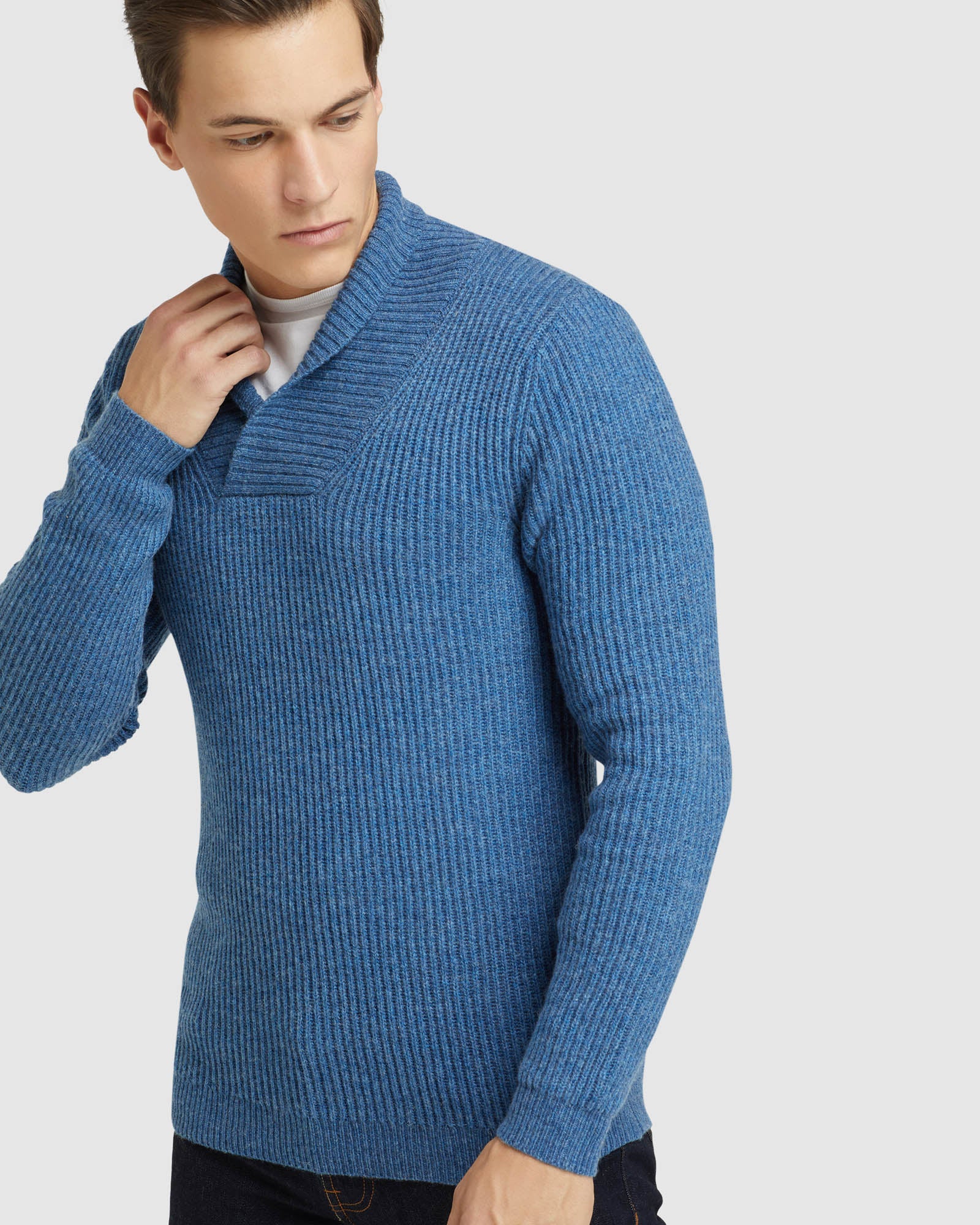 HARVEY SHAWL NECK KNIT