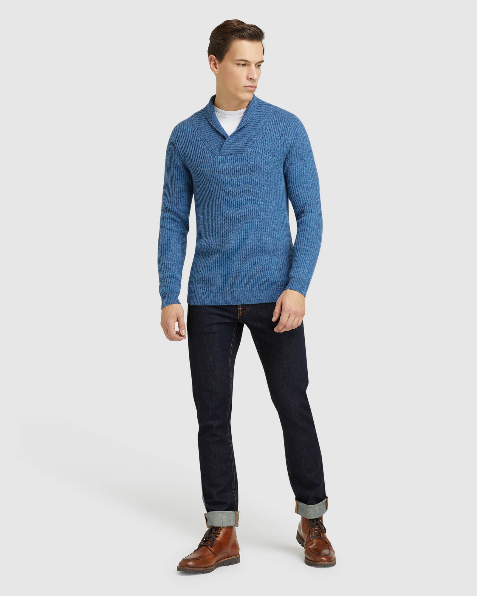 HARVEY SHAWL NECK KNIT