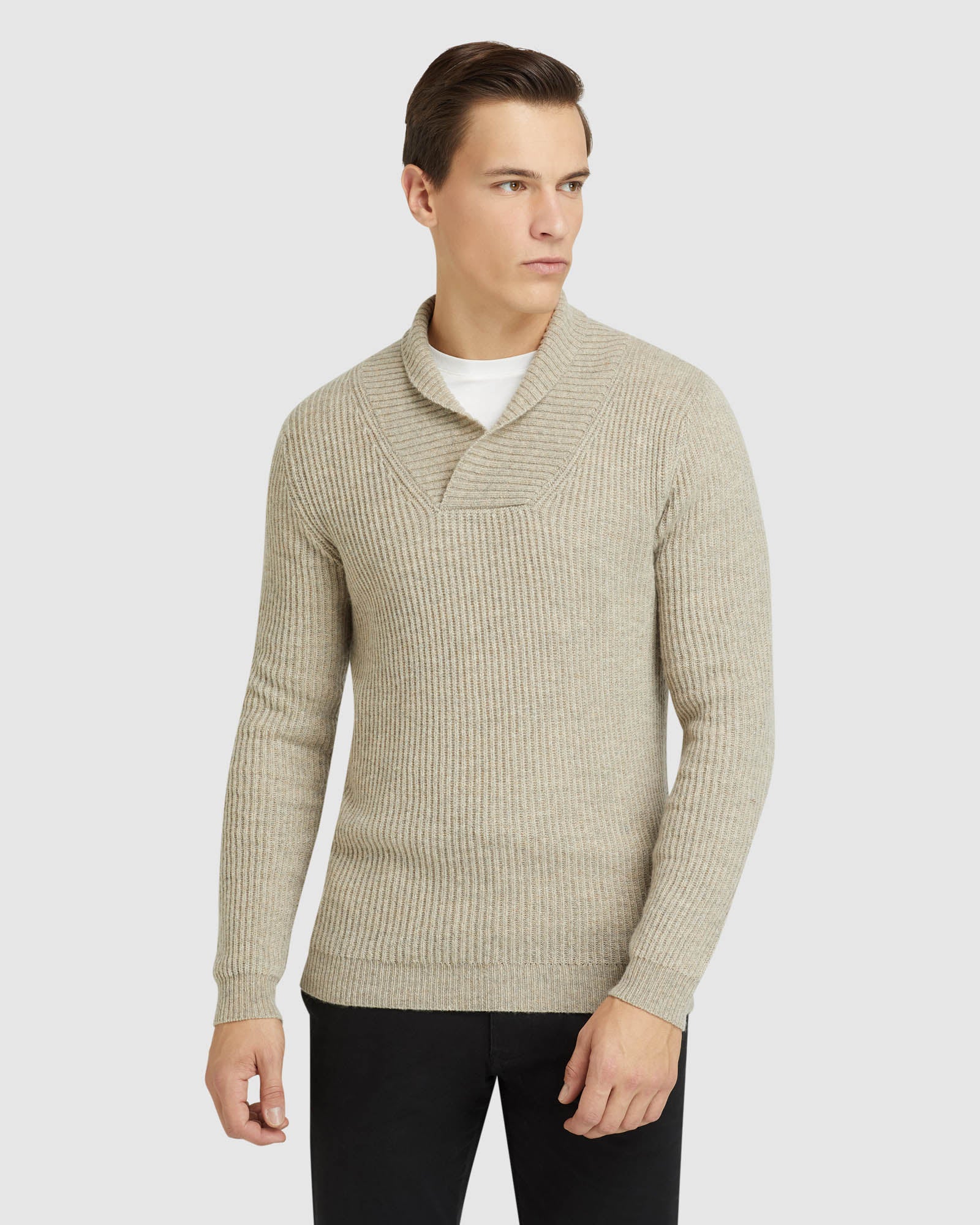 HARVEY SHAWL NECK KNIT