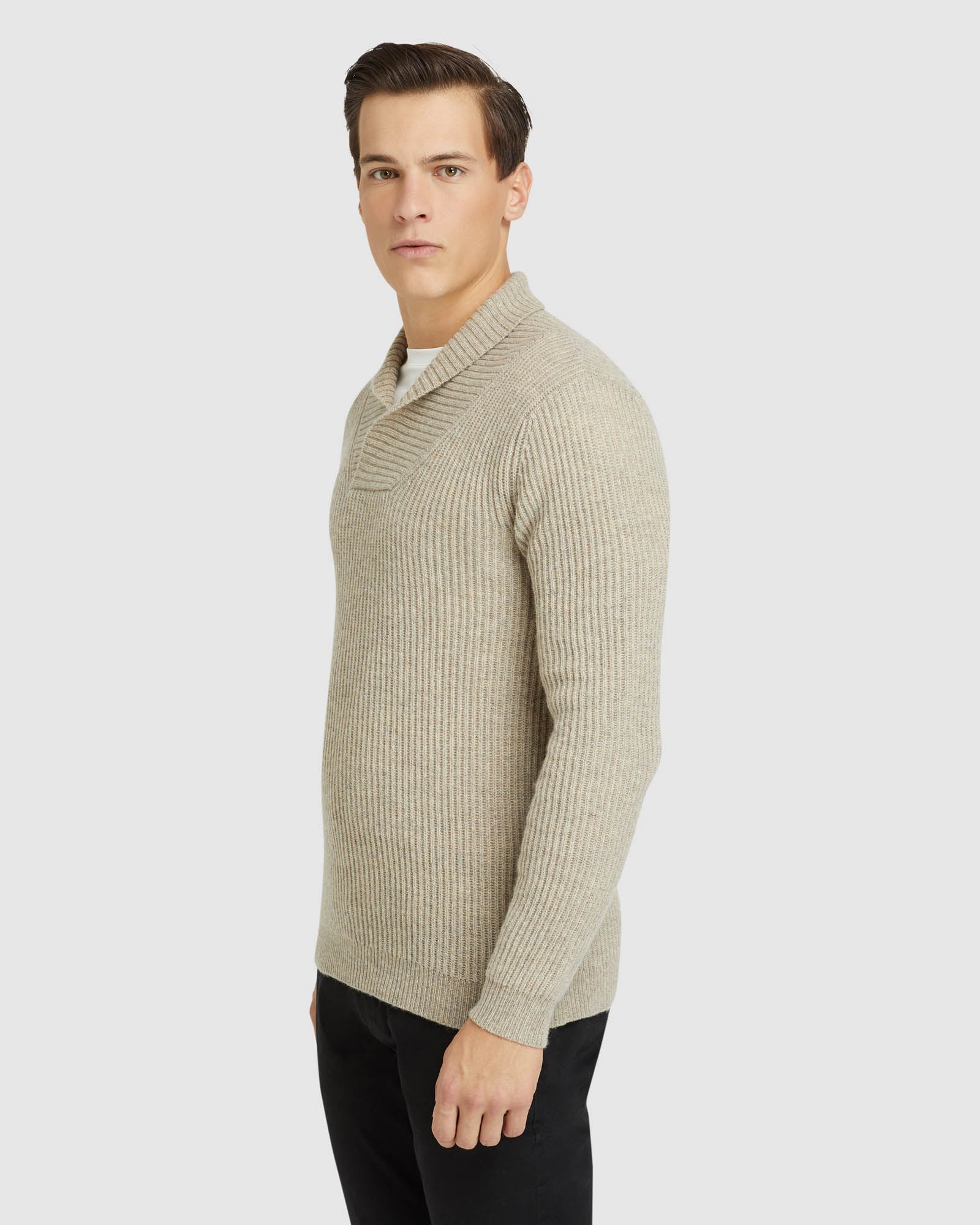 HARVEY SHAWL NECK KNIT