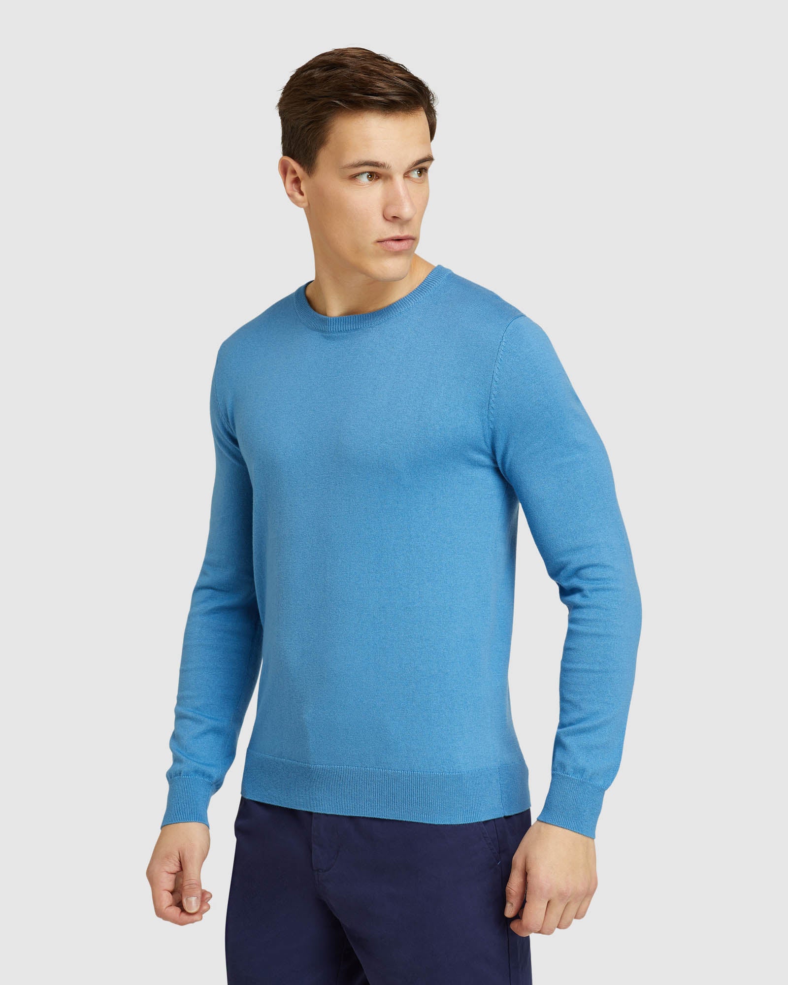 CREW NECK COTTON CASHMERE PULLOVER