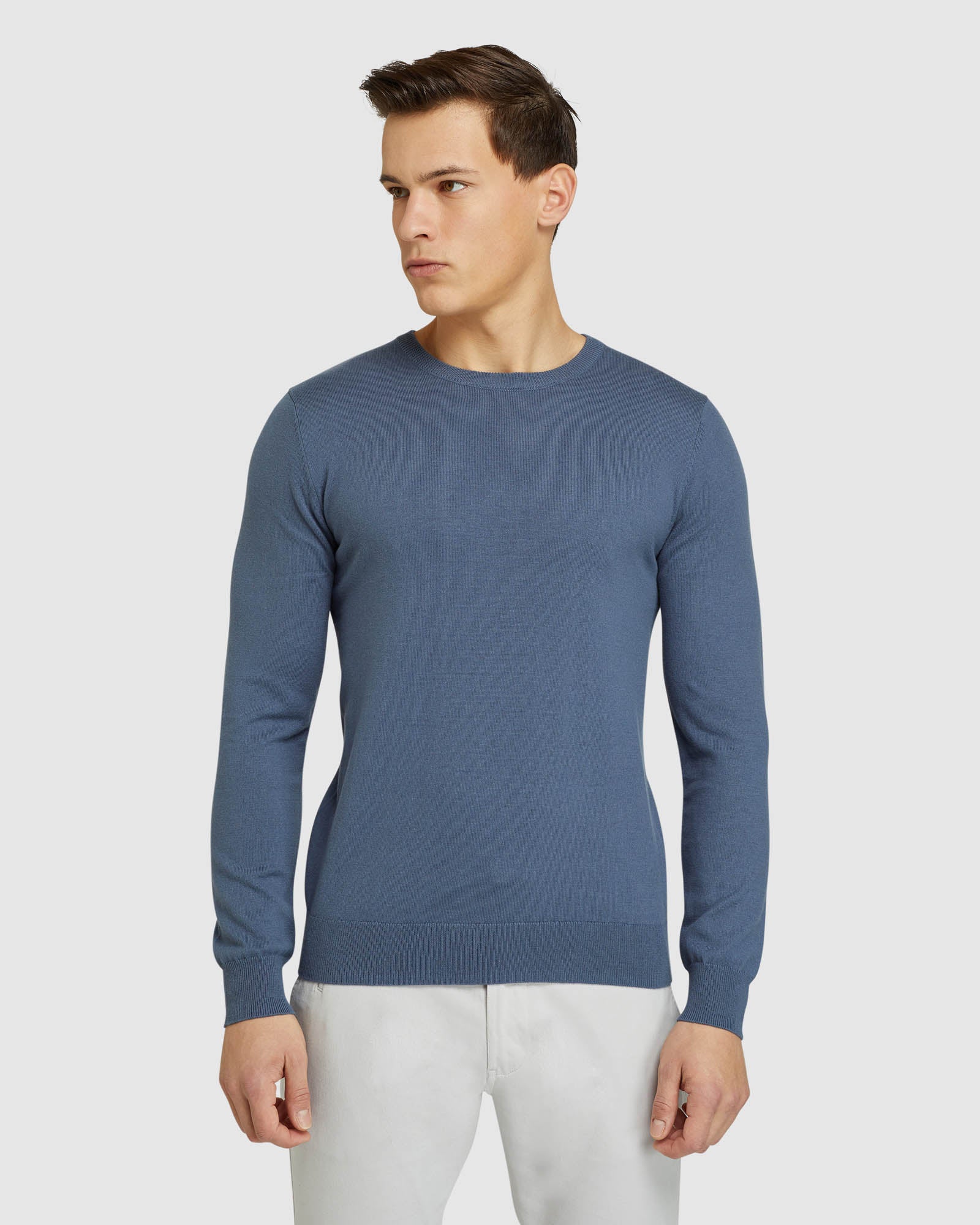 CREW NECK COTTON CASHMERE PULLOVER