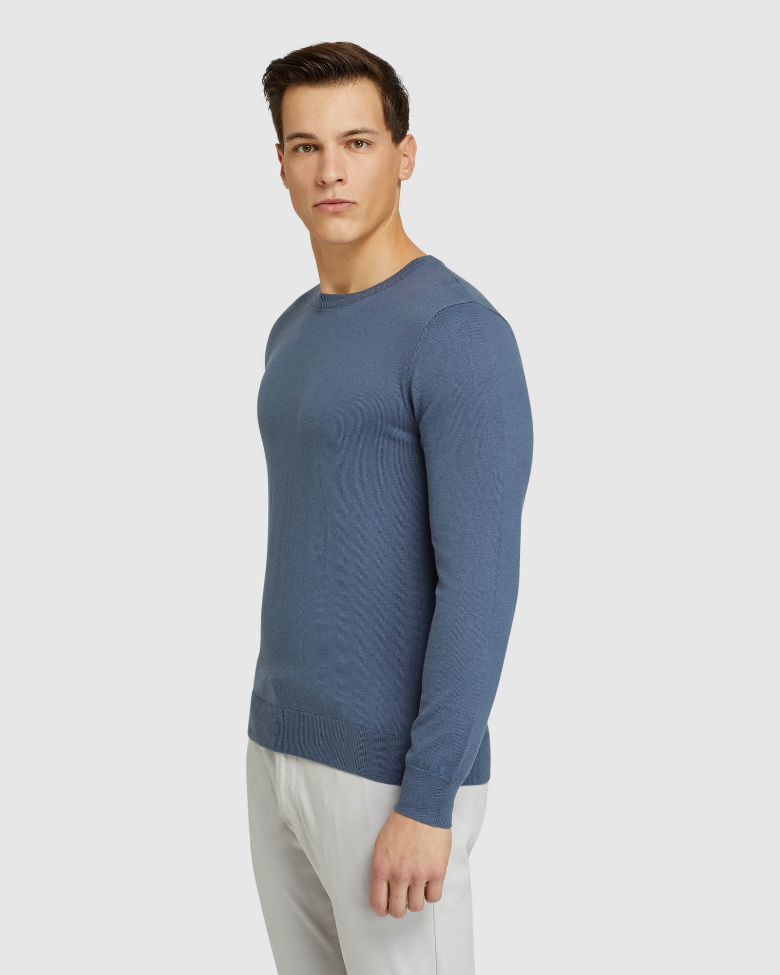 CREW NECK COTTON CASHMERE PULLOVER