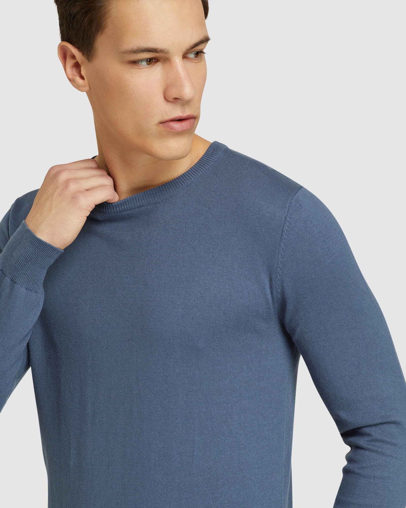 CREW NECK COTTON CASHMERE PULLOVER