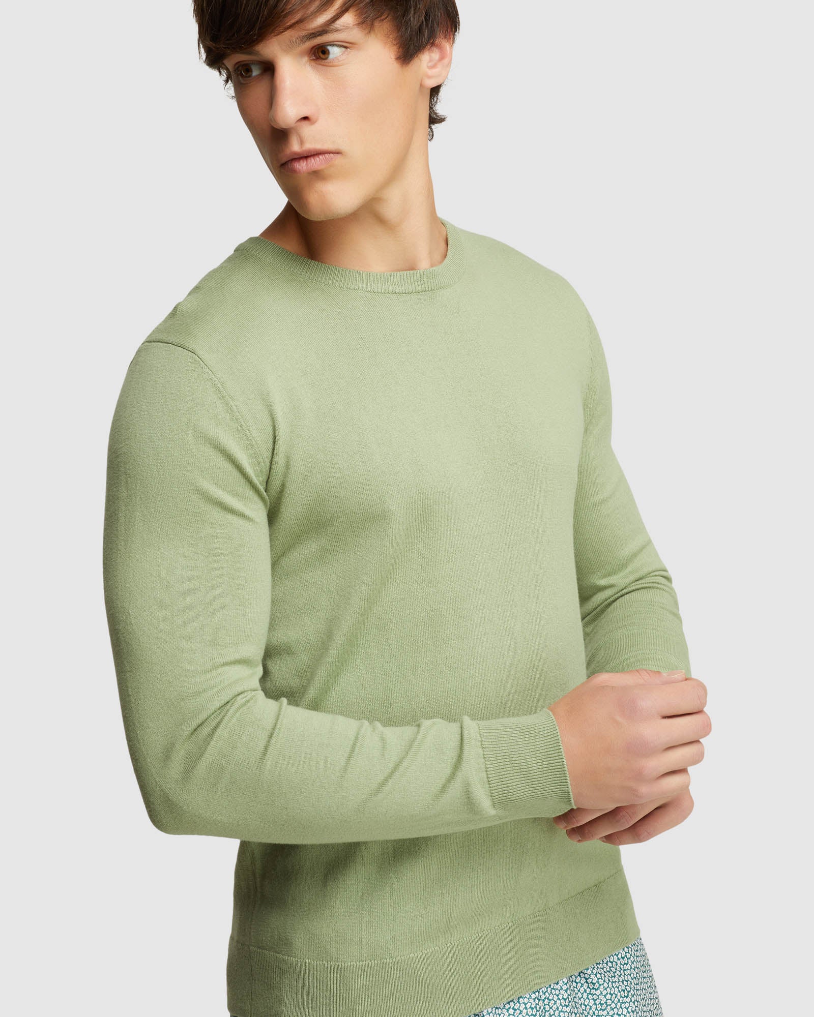 CREW NECK COTTON CASHMERE PULLOVER