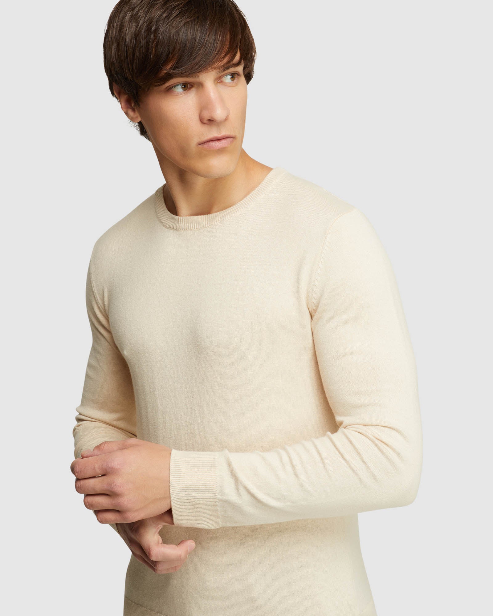 CREW NECK COTTON CASHMERE PULLOVER