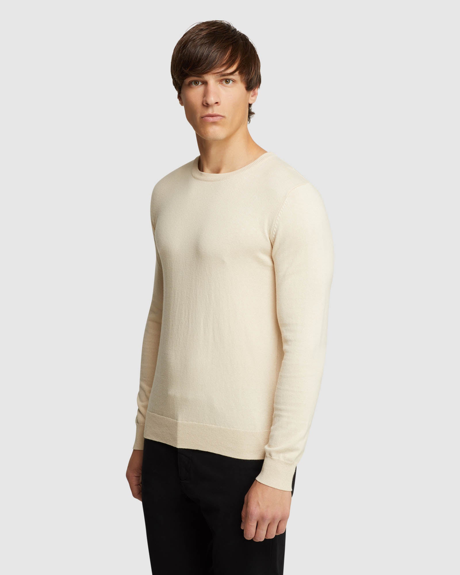 CREW NECK COTTON CASHMERE PULLOVER