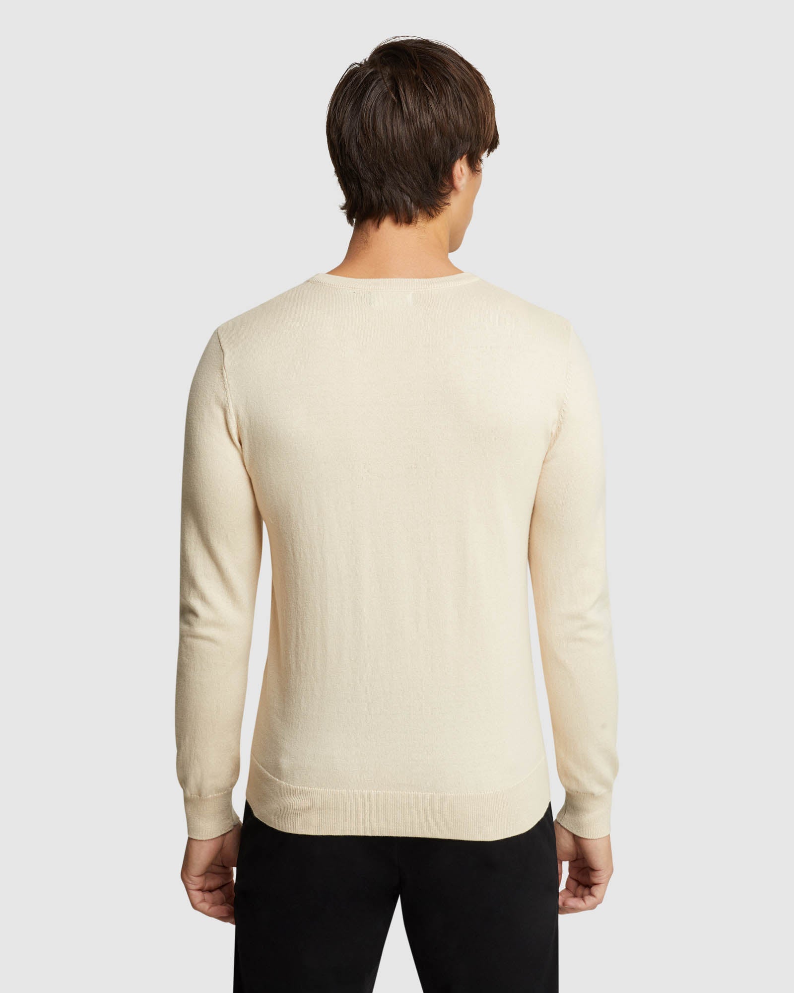 CREW NECK COTTON CASHMERE PULLOVER