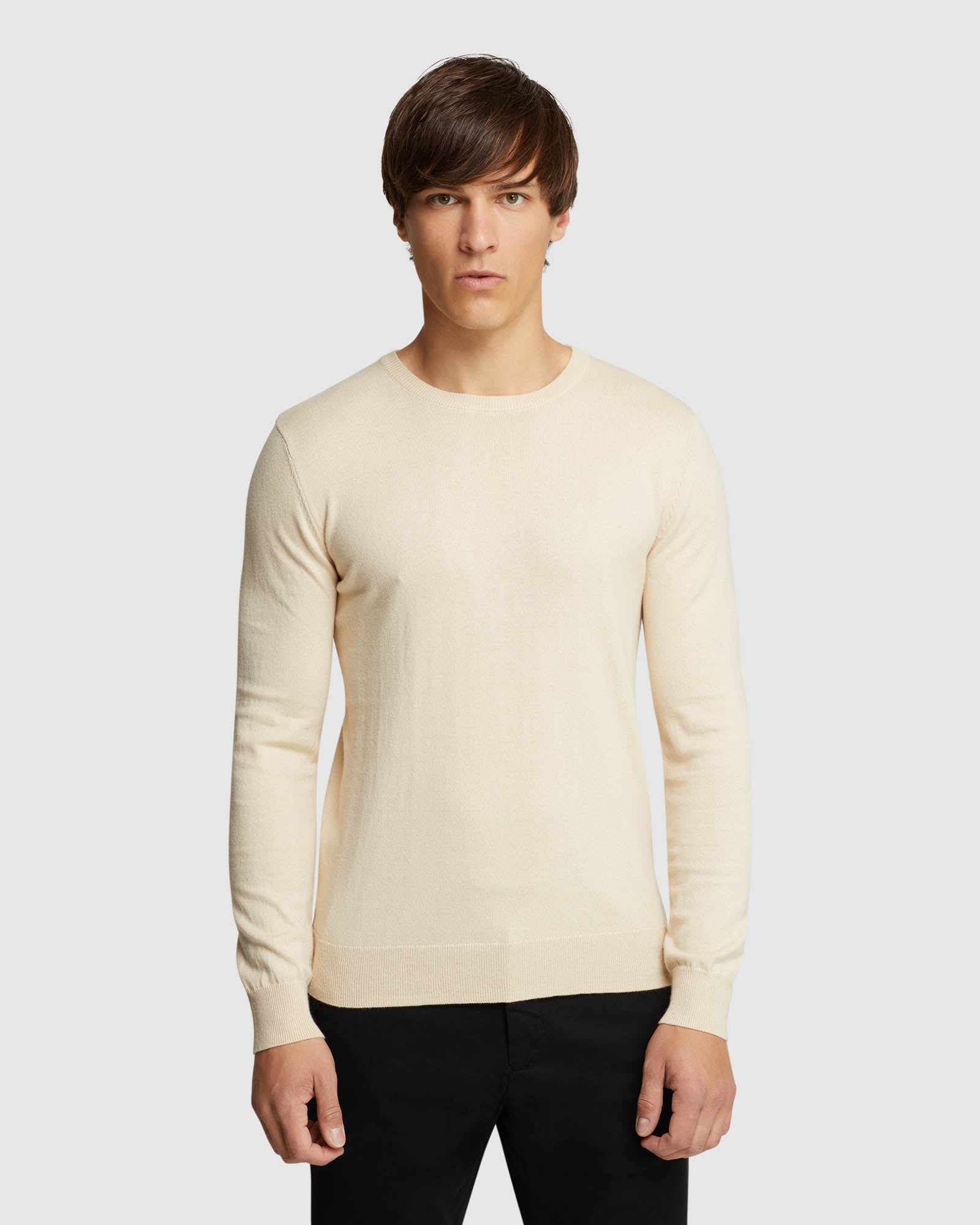 CREW NECK COTTON CASHMERE PULLOVER