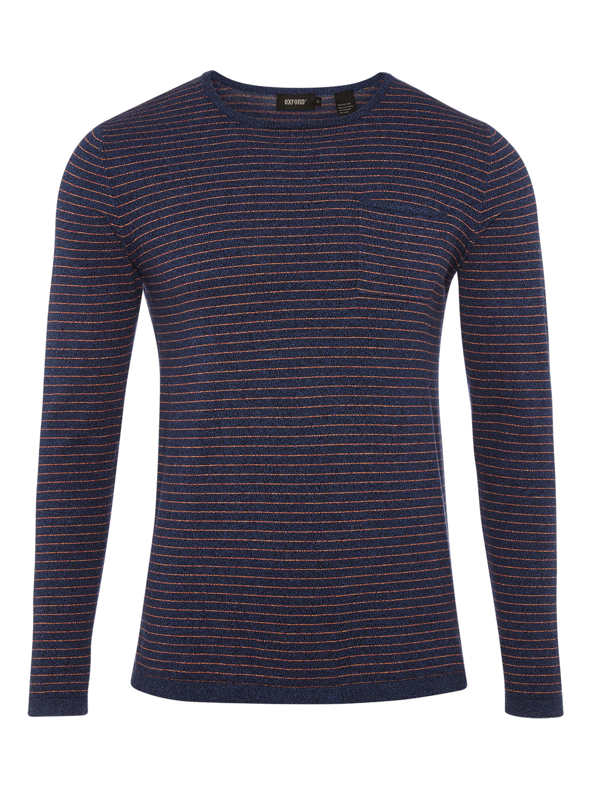 DANIEL STRIPE PULLOVER BRICK