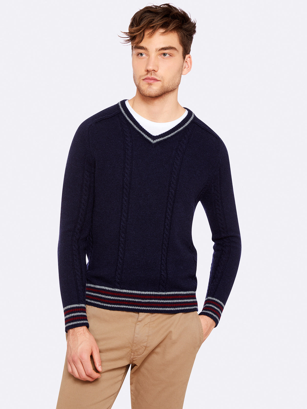 EMMET CABLE V-NECK KNIT