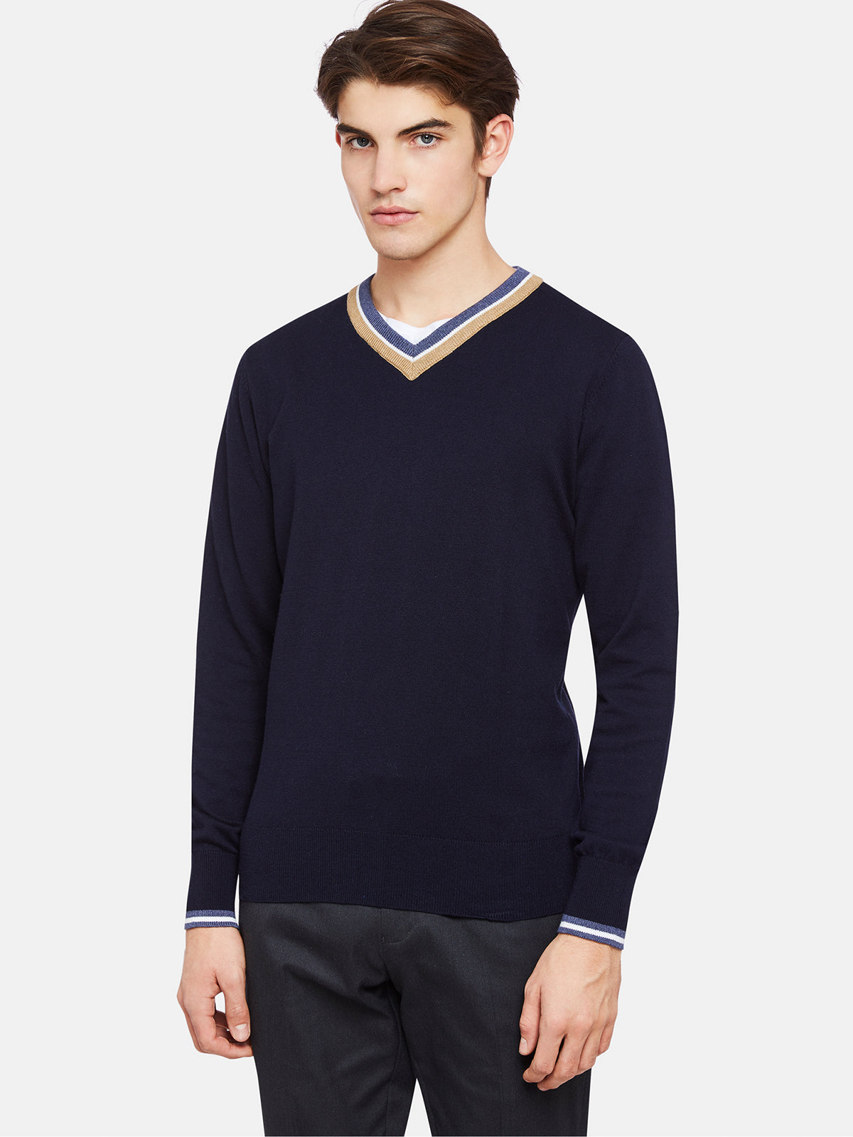 JAX TIPPING V-NECK KNIT