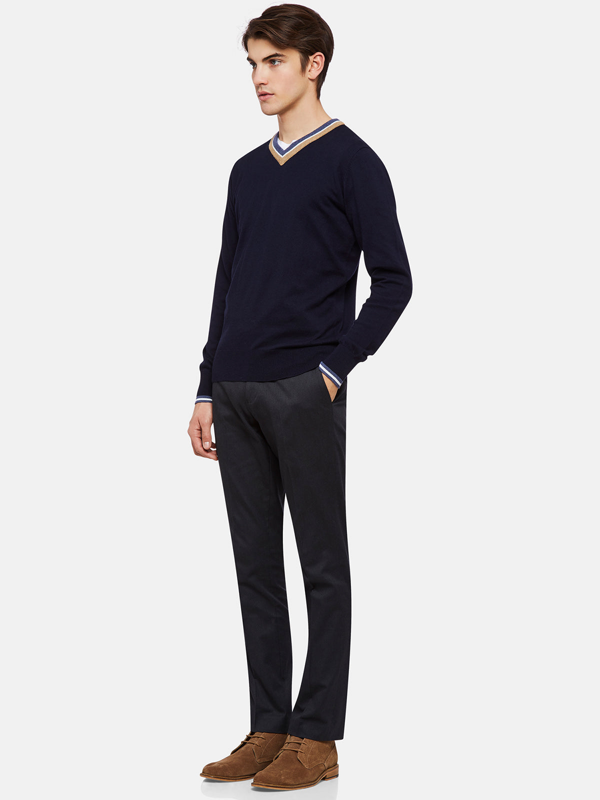 JAX TIPPING V-NECK KNIT