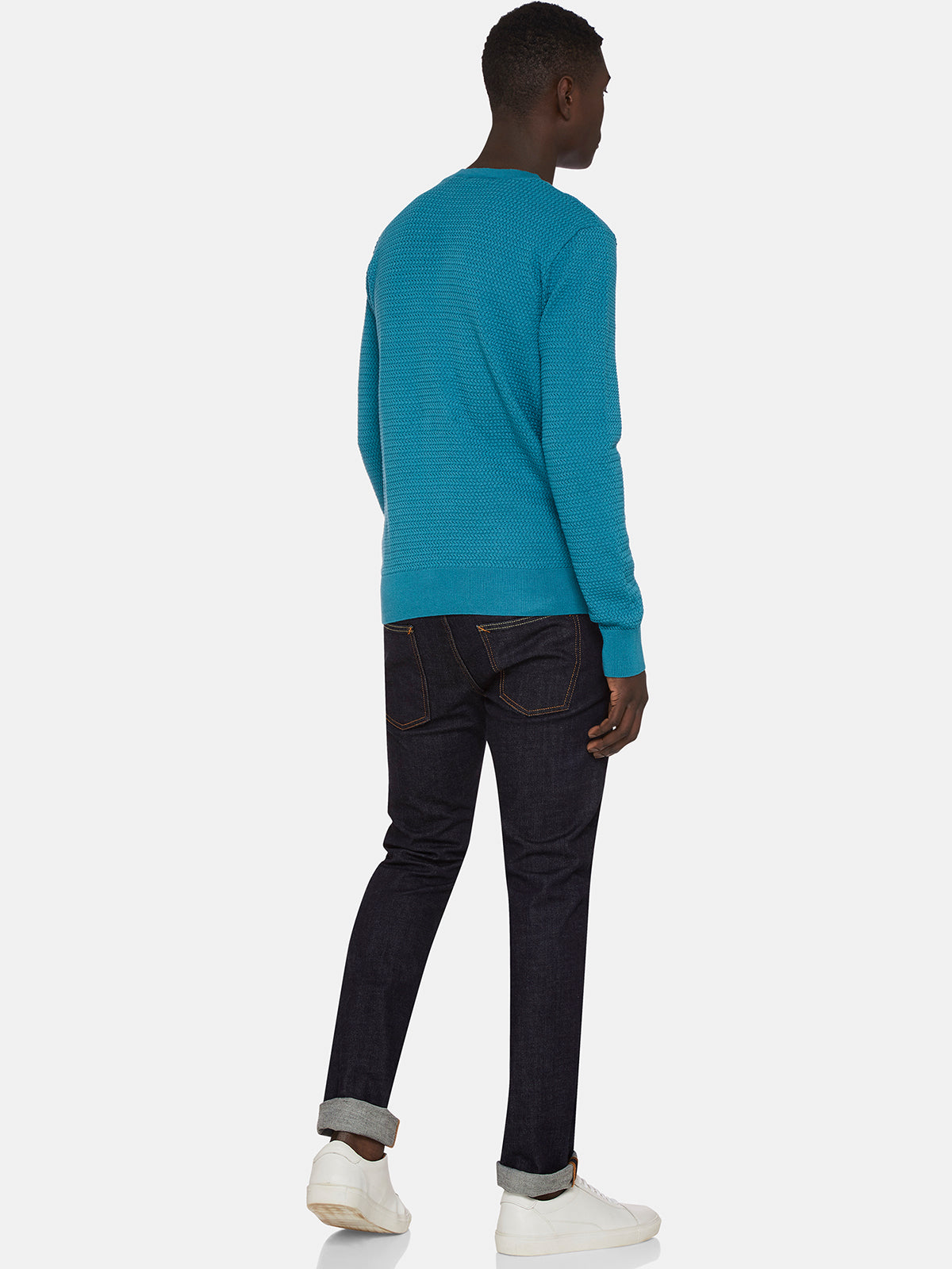 FLETCHER TEXTURED CTTON CREW NECK