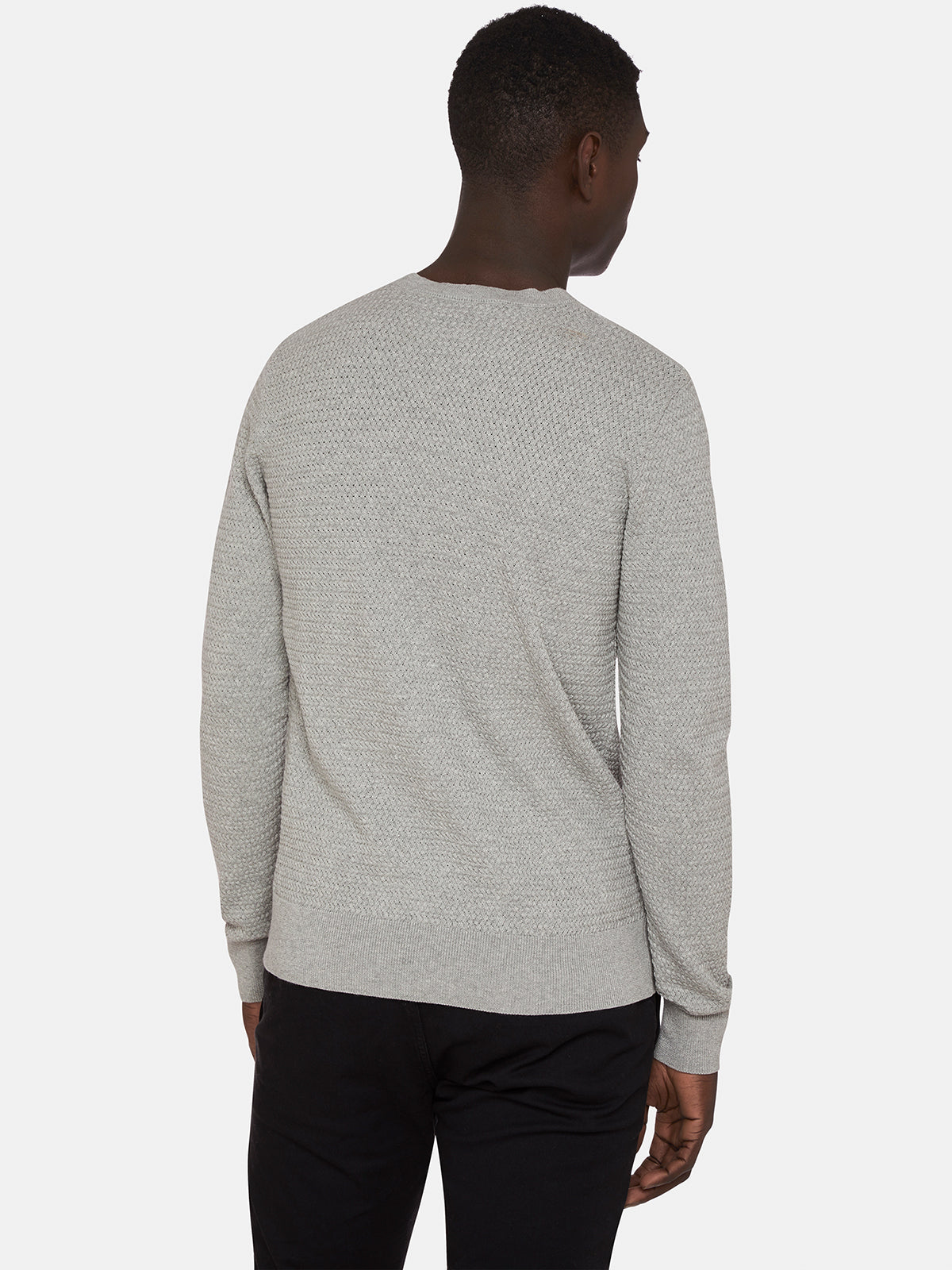 FLETCHER TEXTURED CTTON CREW NECK