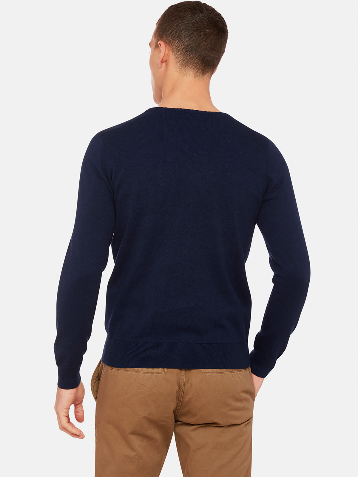 COTTON CASHMERE VNECK PULLOVER