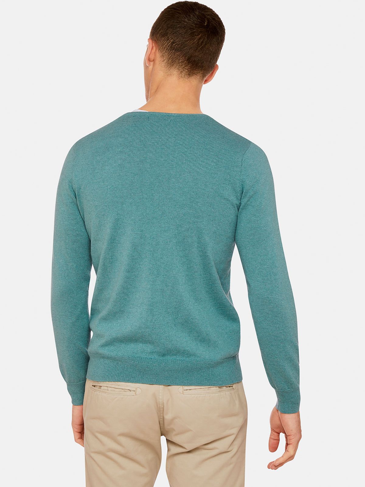 COTTON CASHMERE VNECK PULLOVER