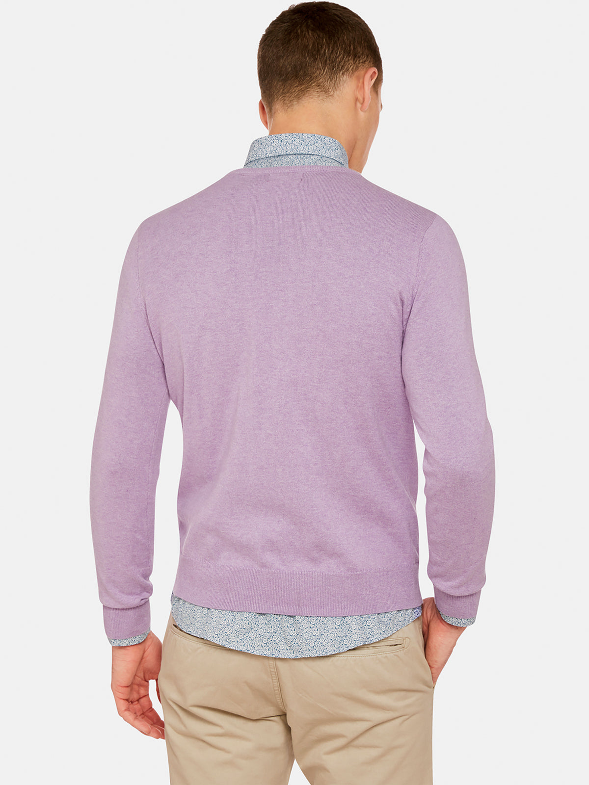 COTTON CASHMERE VNECK PULLOVER