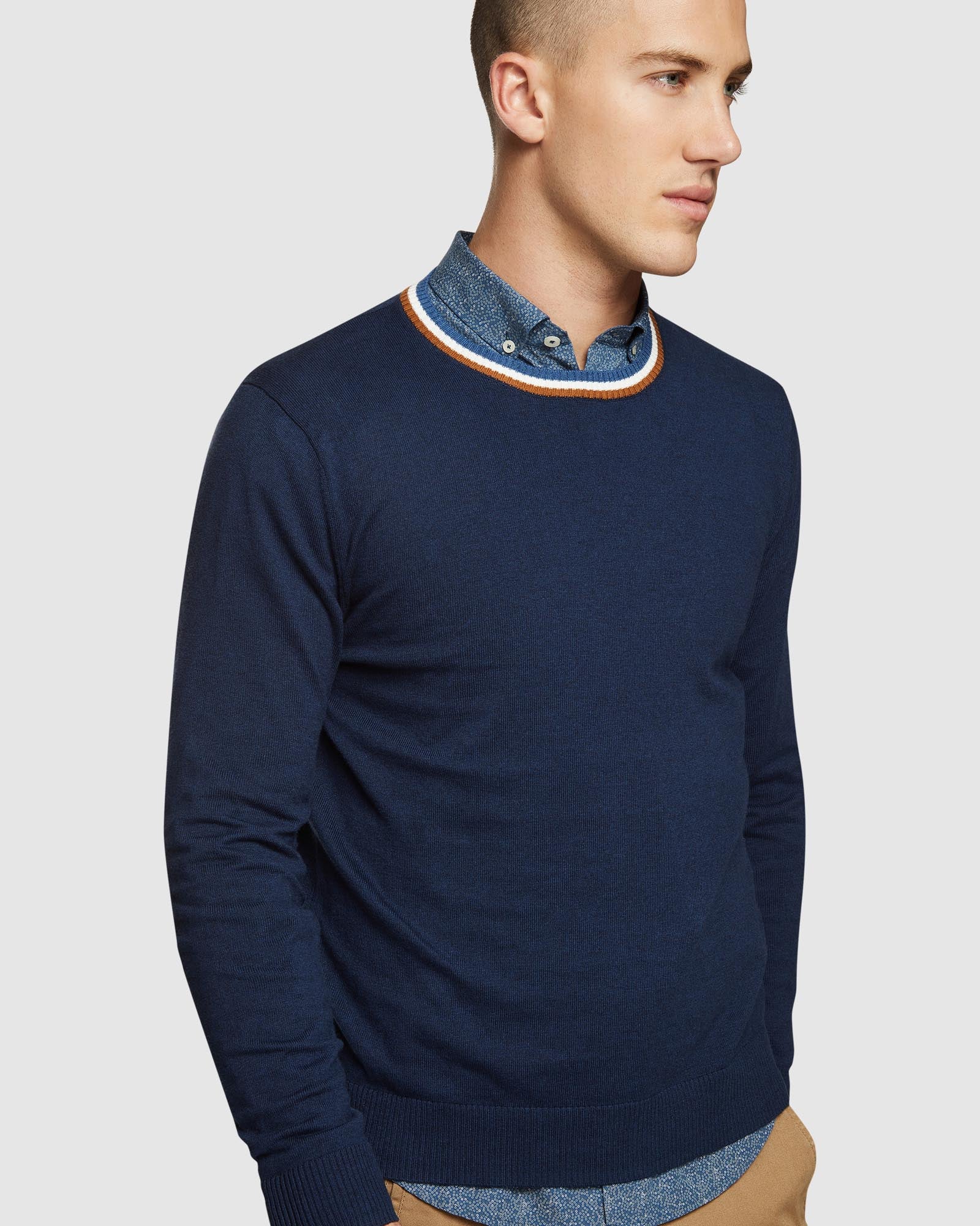 FRED CREW NECK TEXTURED PULLOVER