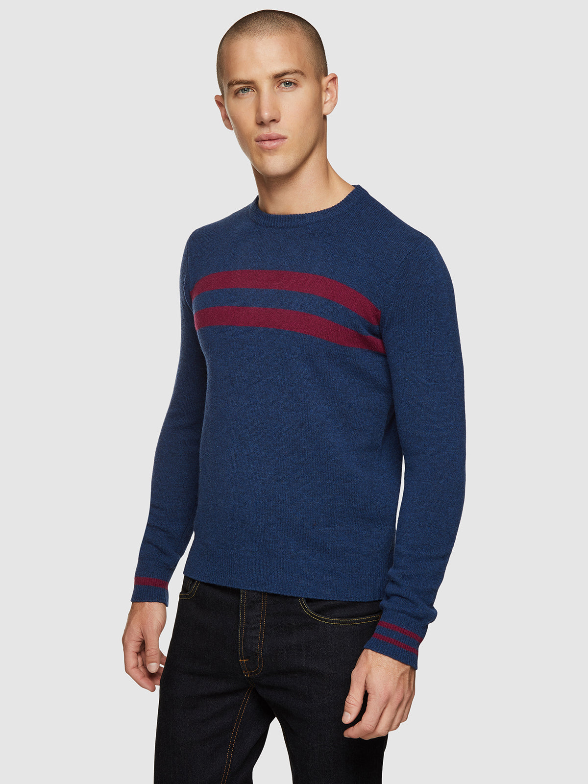 ARCHIE CONTRAST STRIPE CREW NECK